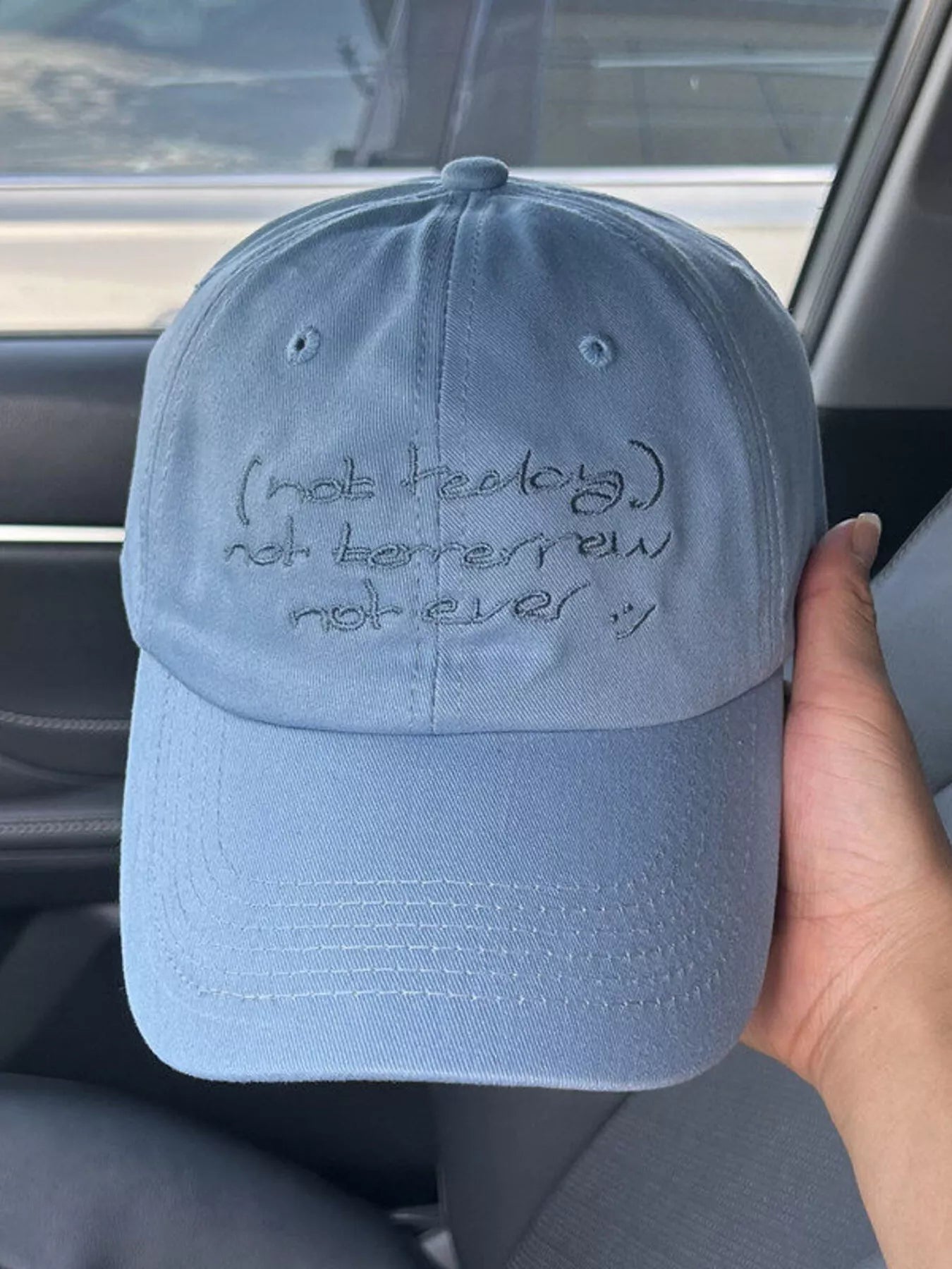 Embroidered Slogan Baseball Cap
