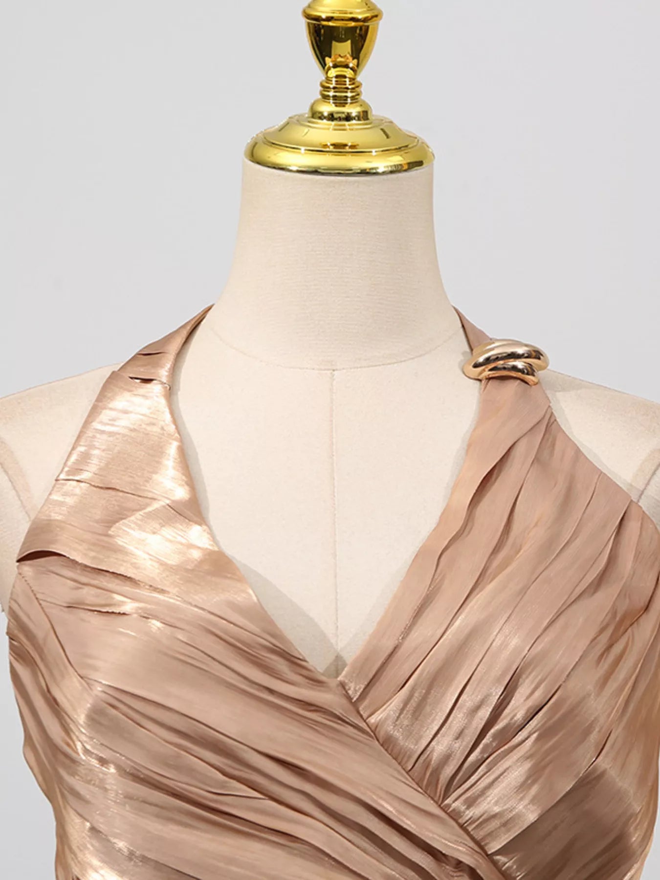 Halter Neck Ruched Maxi Dress