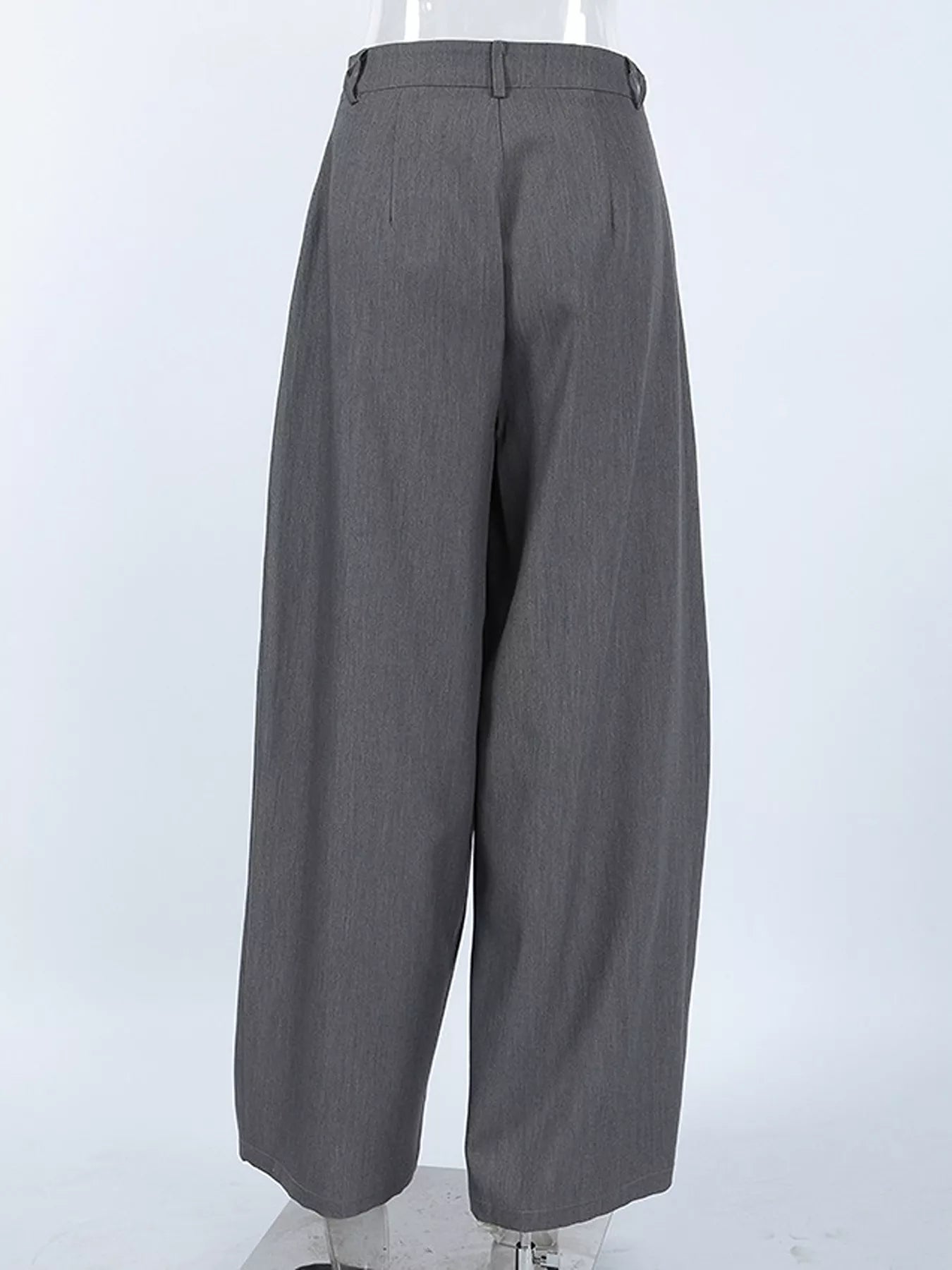 High-Waisted Wide-Leg Pleated Pants