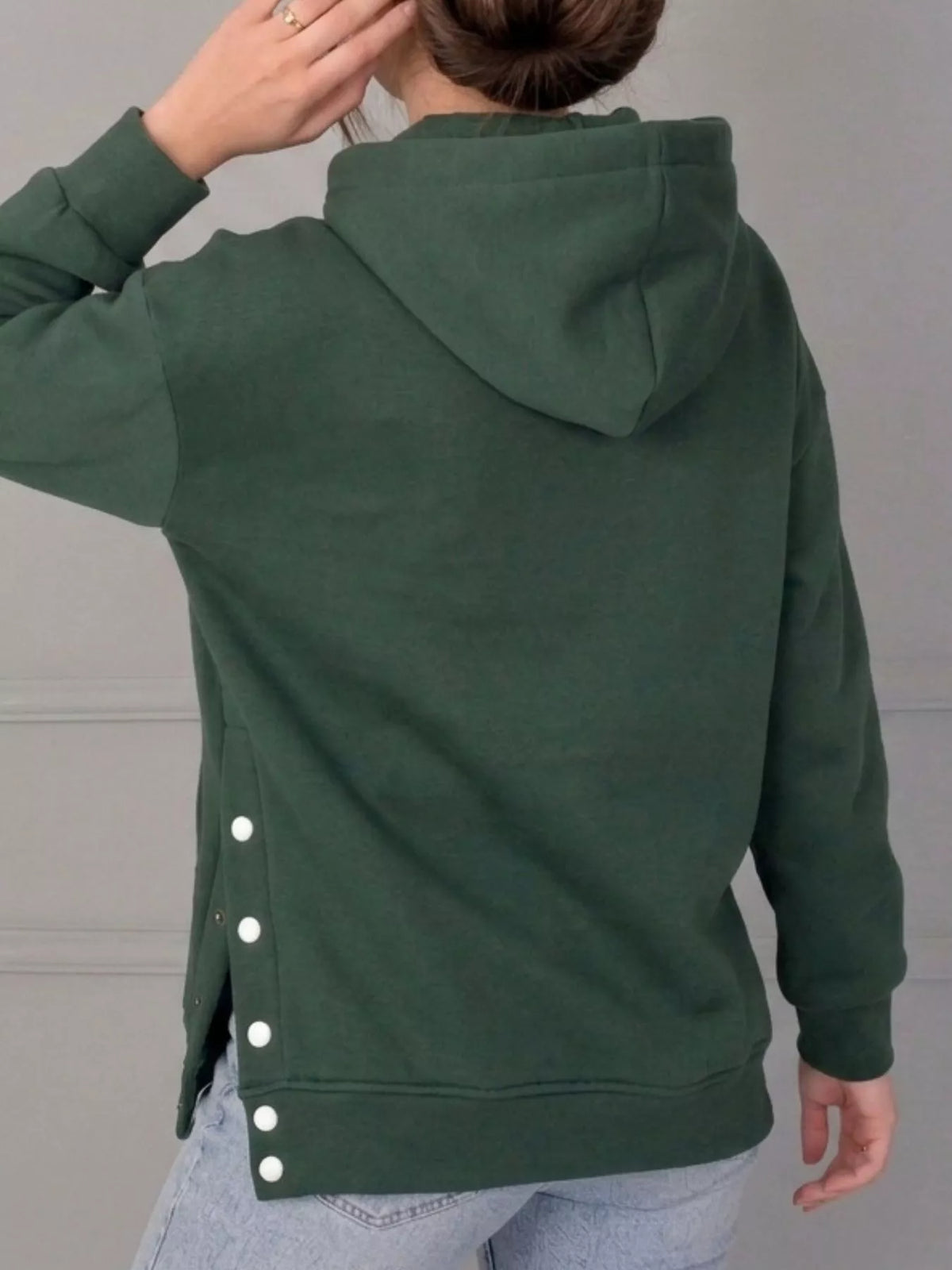 Side Snap Quarter-Zip Hoodie
