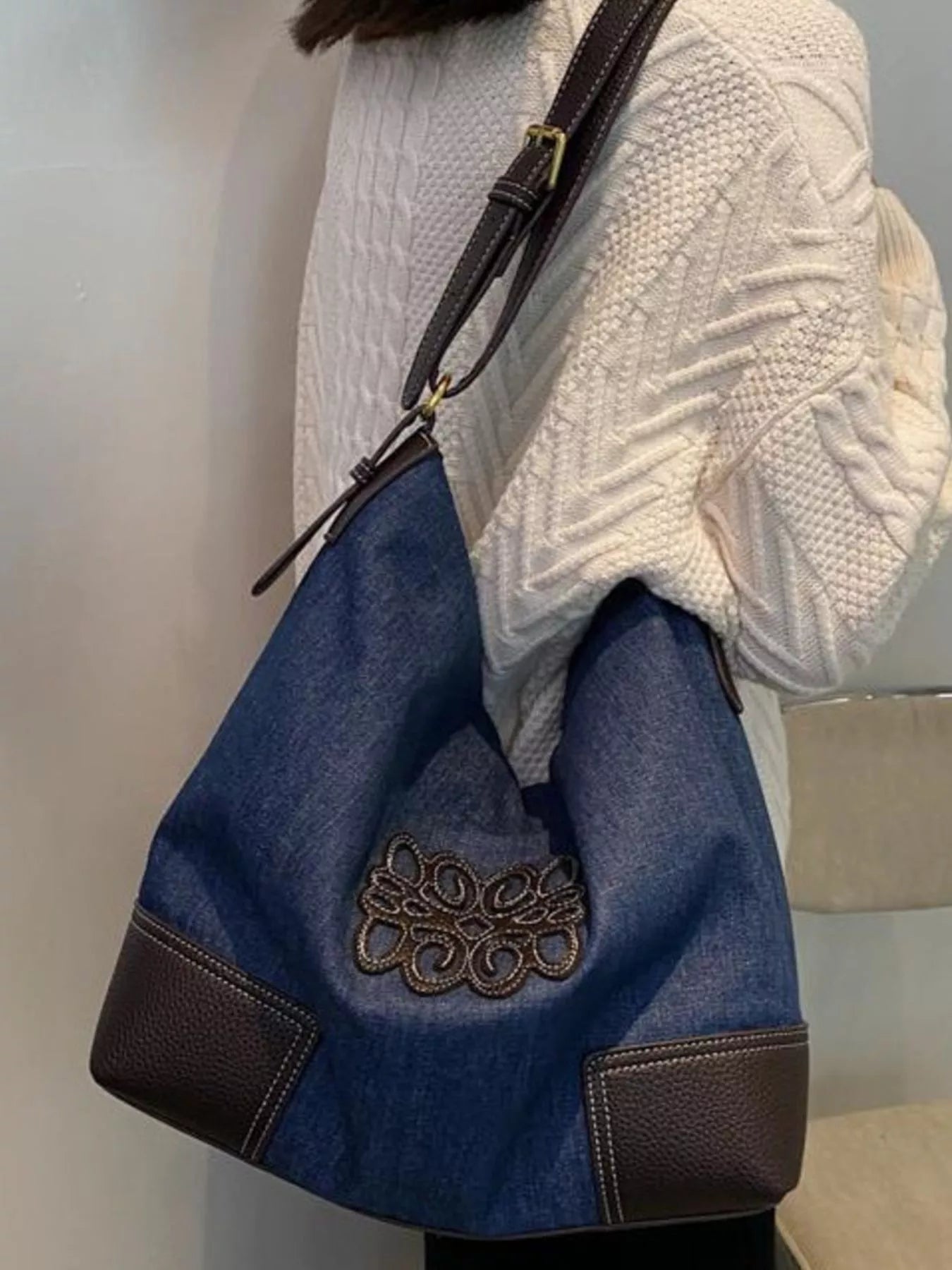 Embroidered Canvas Tote Bag