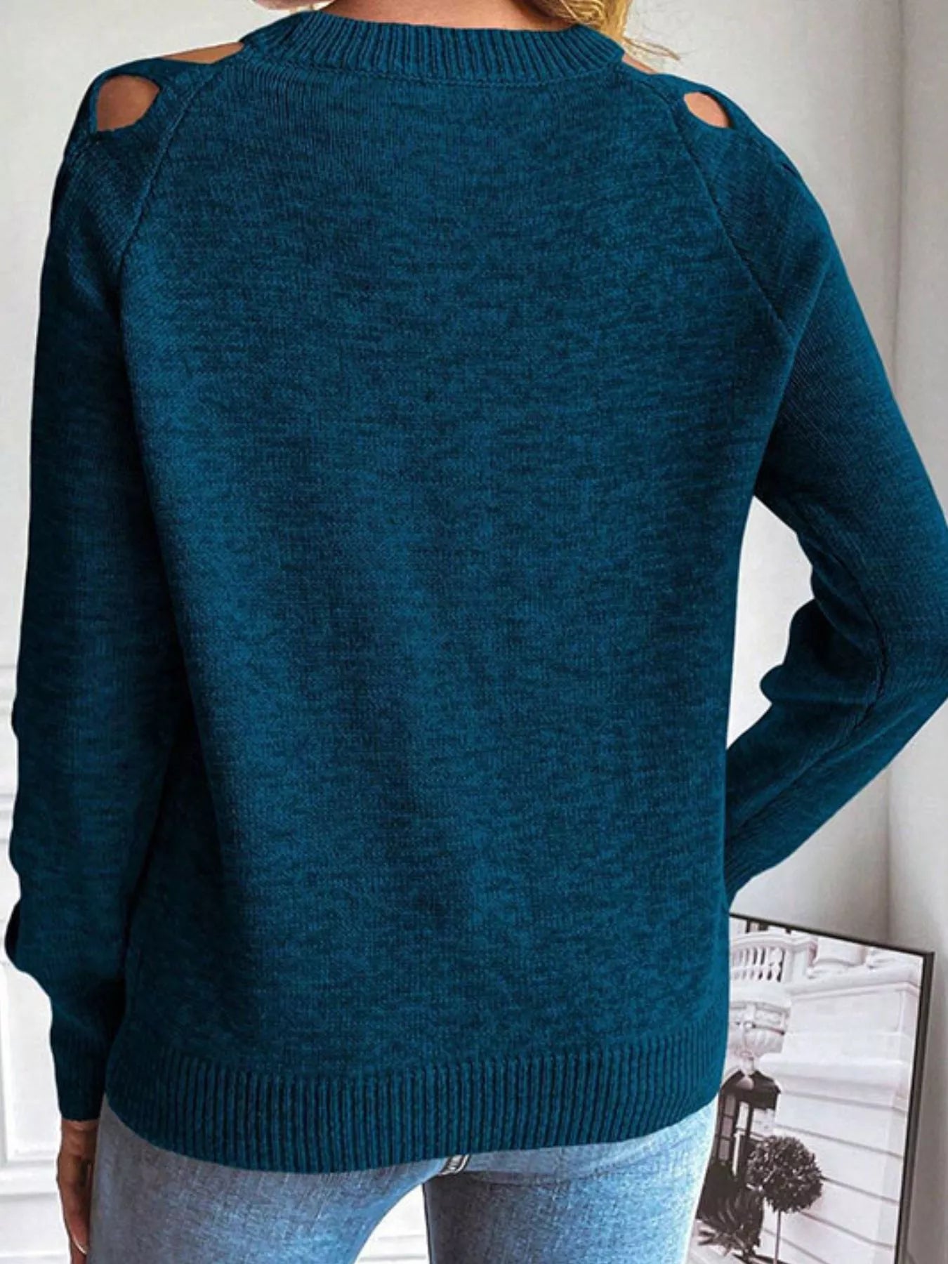 Criss-Cross Cutout Long Sleeve Sweater