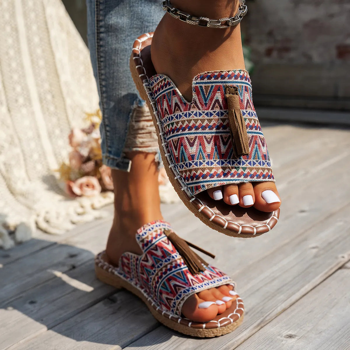 Tassel Open Toe Sandals