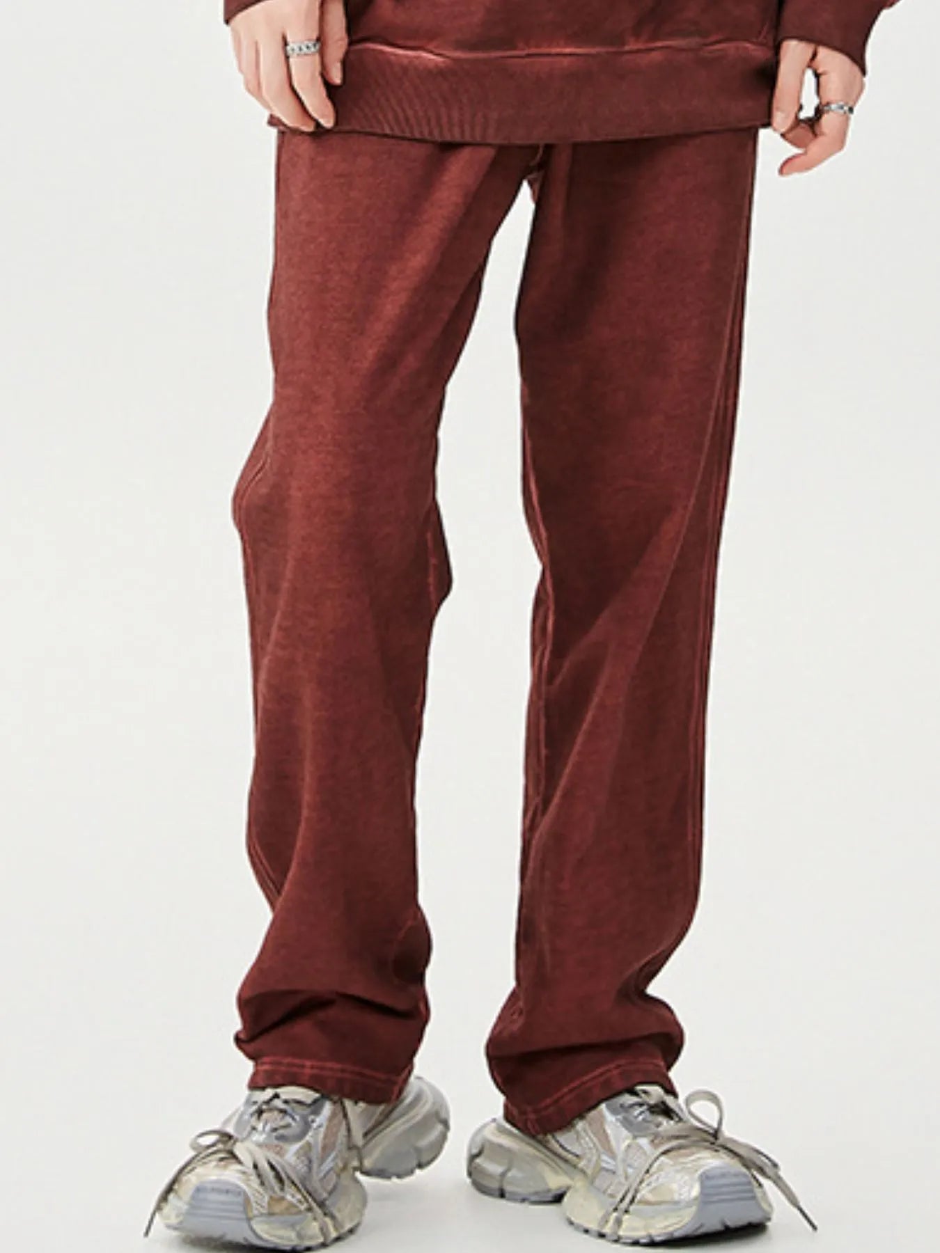 Men's Drawstring Washed Straight Sweatpants
