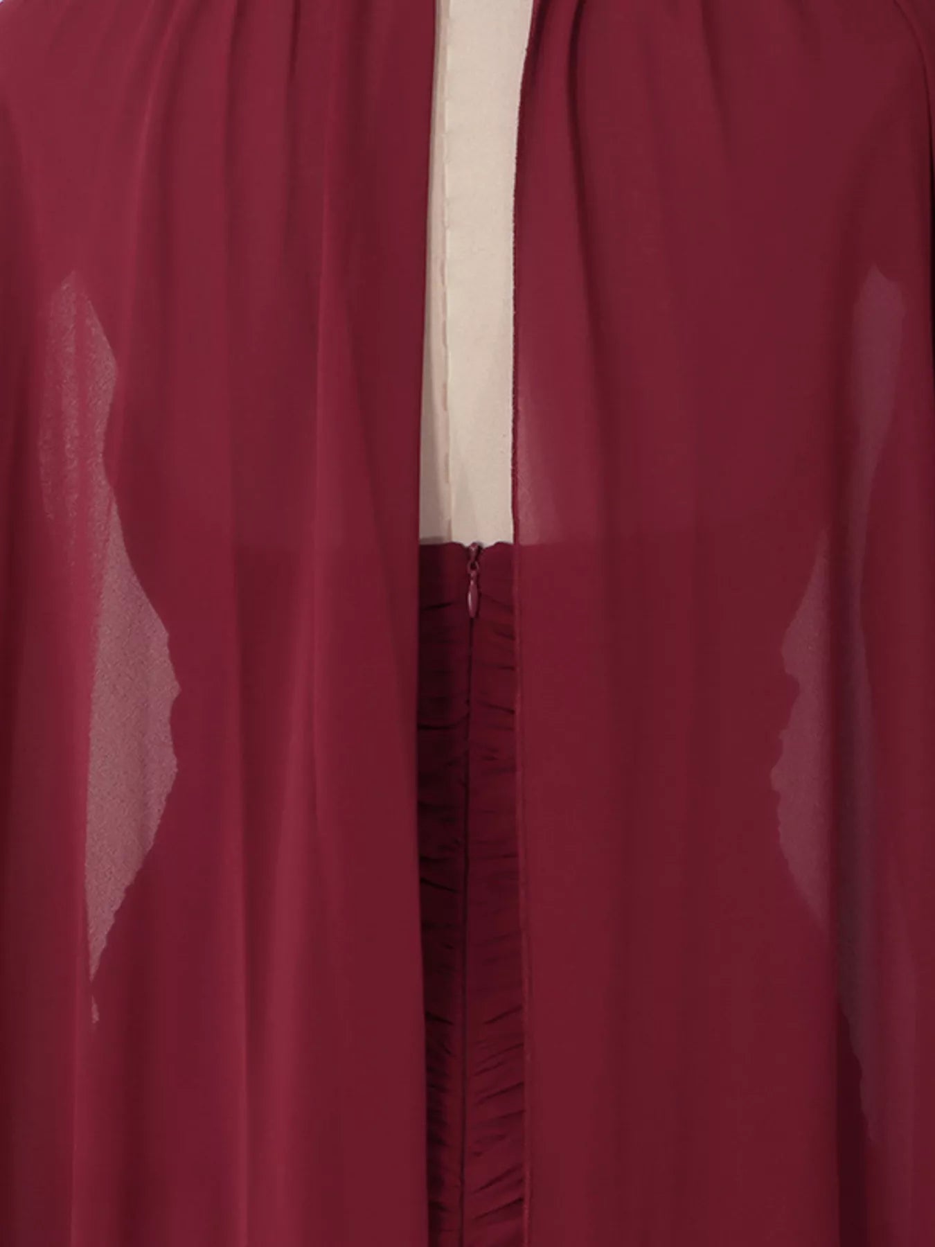 Ruched Halter Neck Cape Maxi Dress