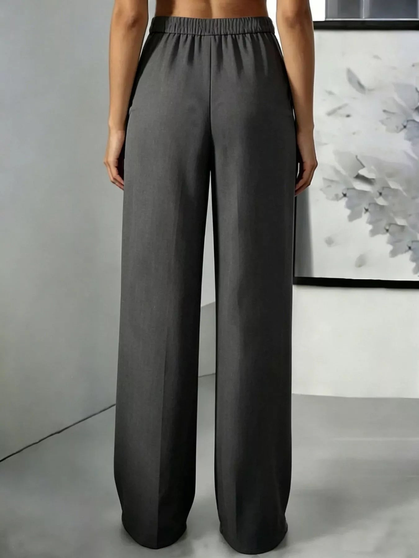 High-Waisted Pleated Wide-Leg Pants