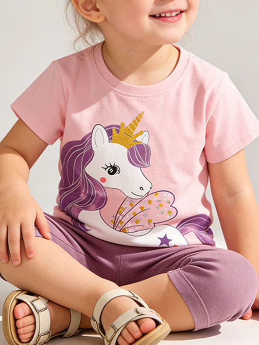 Children's Unicorn Graphic Short Sleeve T-Shirt
