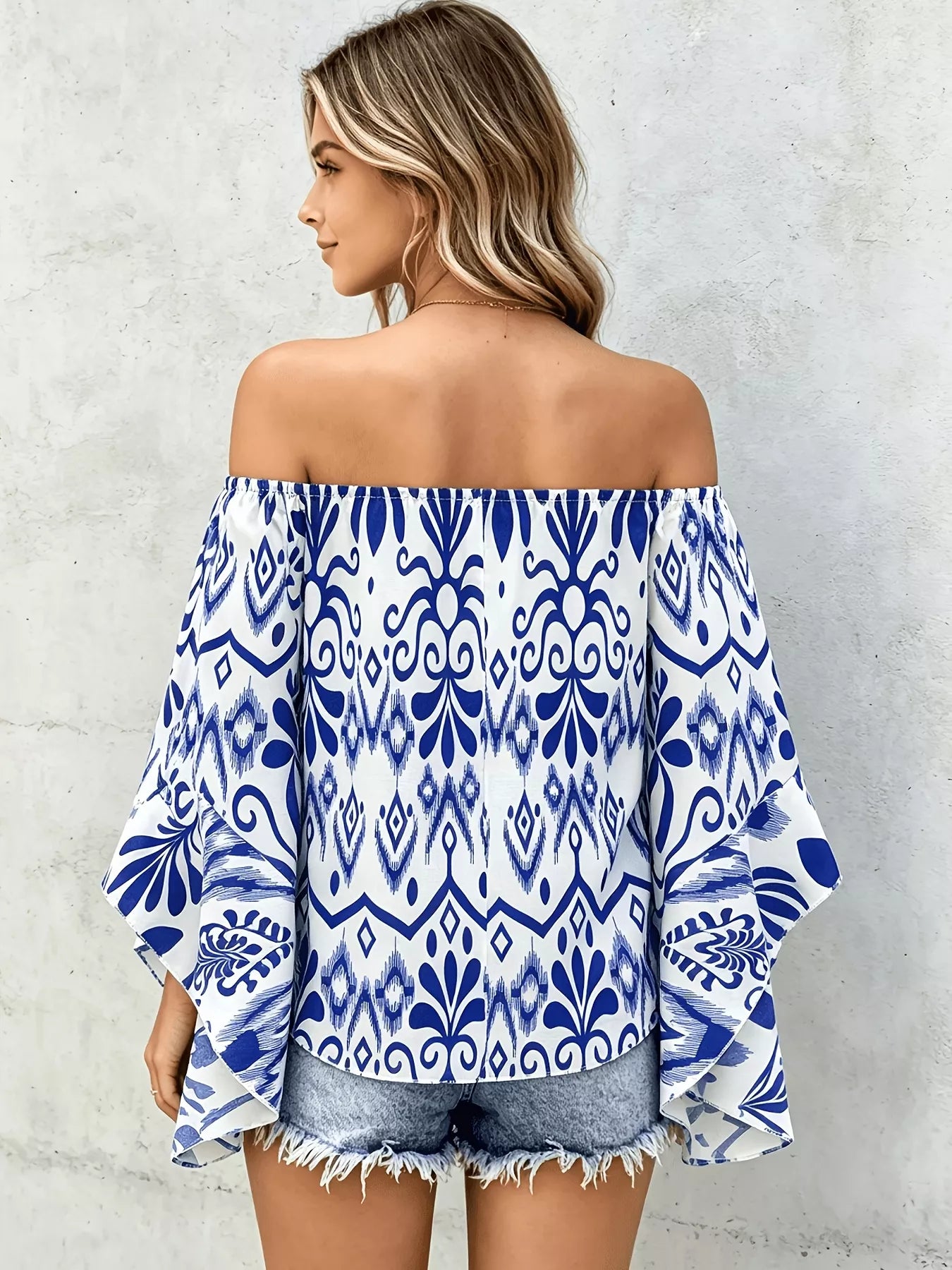 Printed Off Shoulder Blouse