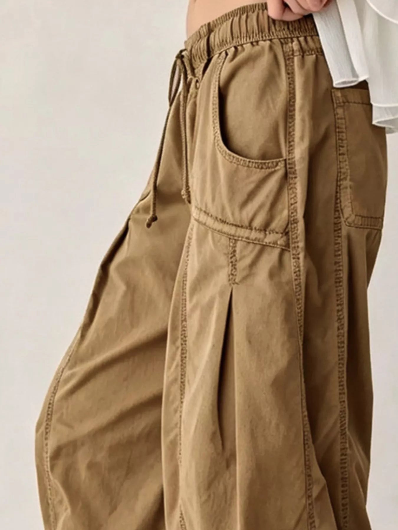 High-Waisted Cargo Wide-Leg Pants