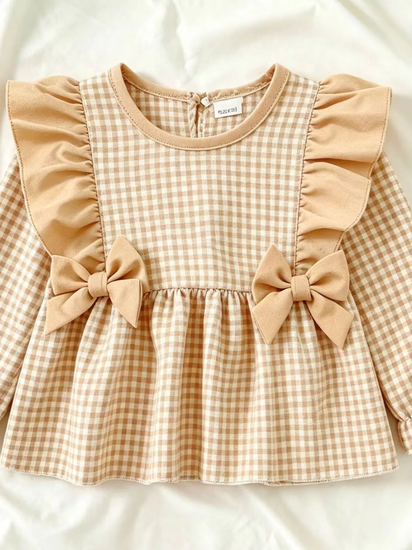 Children's Ruffled Plaid Top and Pants Set