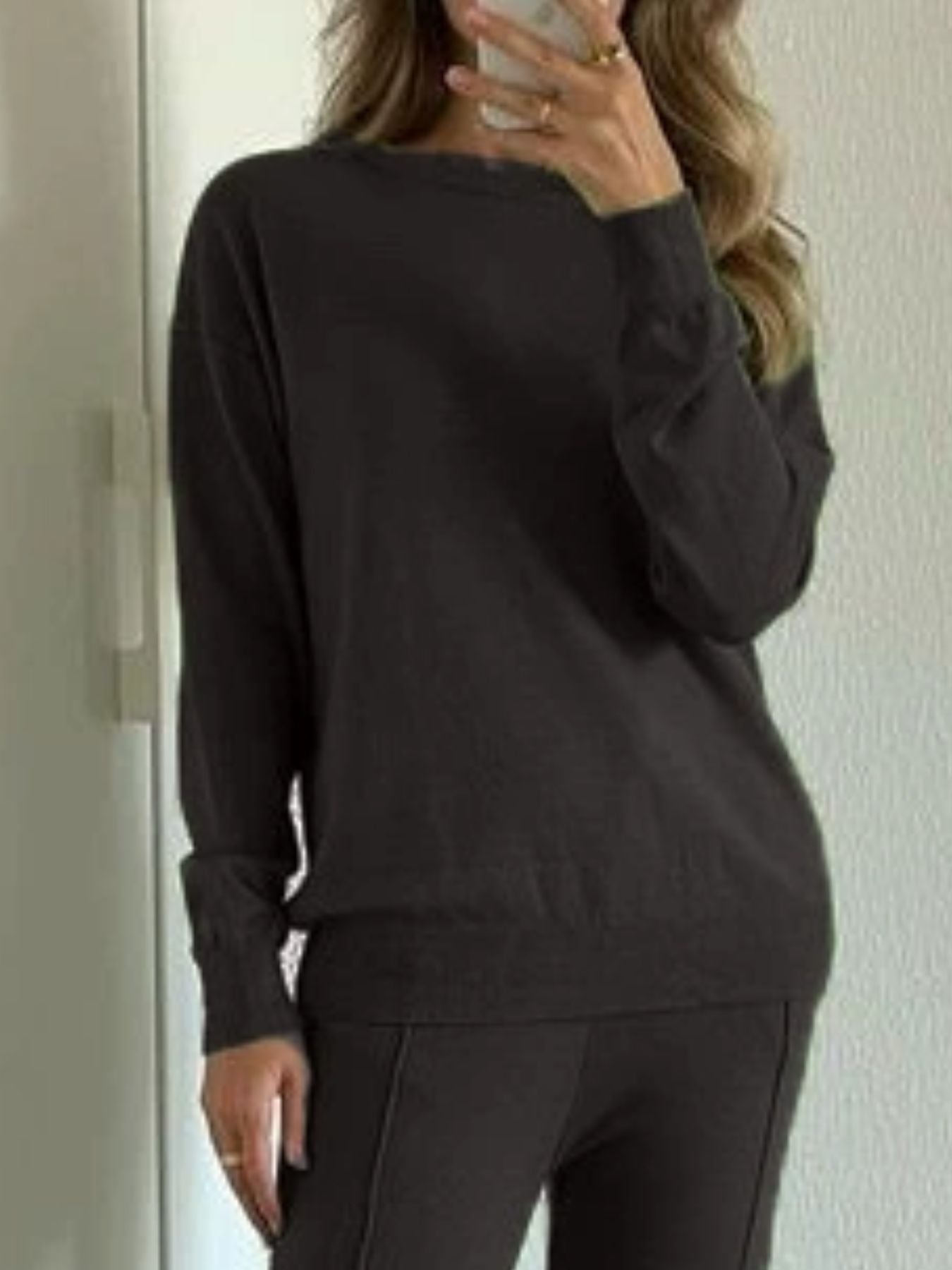 Long Sleeve Top and Pants Sweater Set
