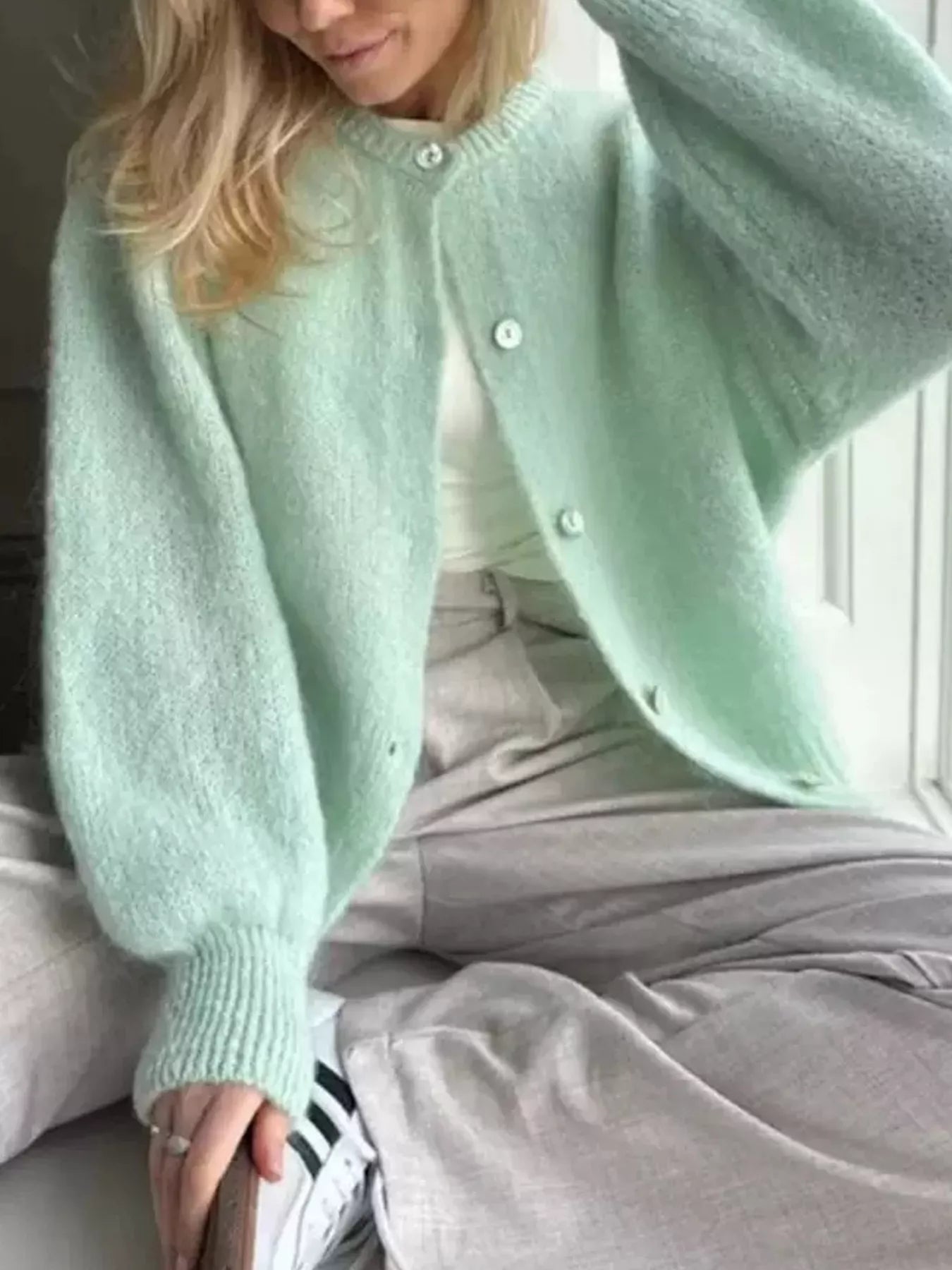 Button Up Long Sleeve Cardigan
