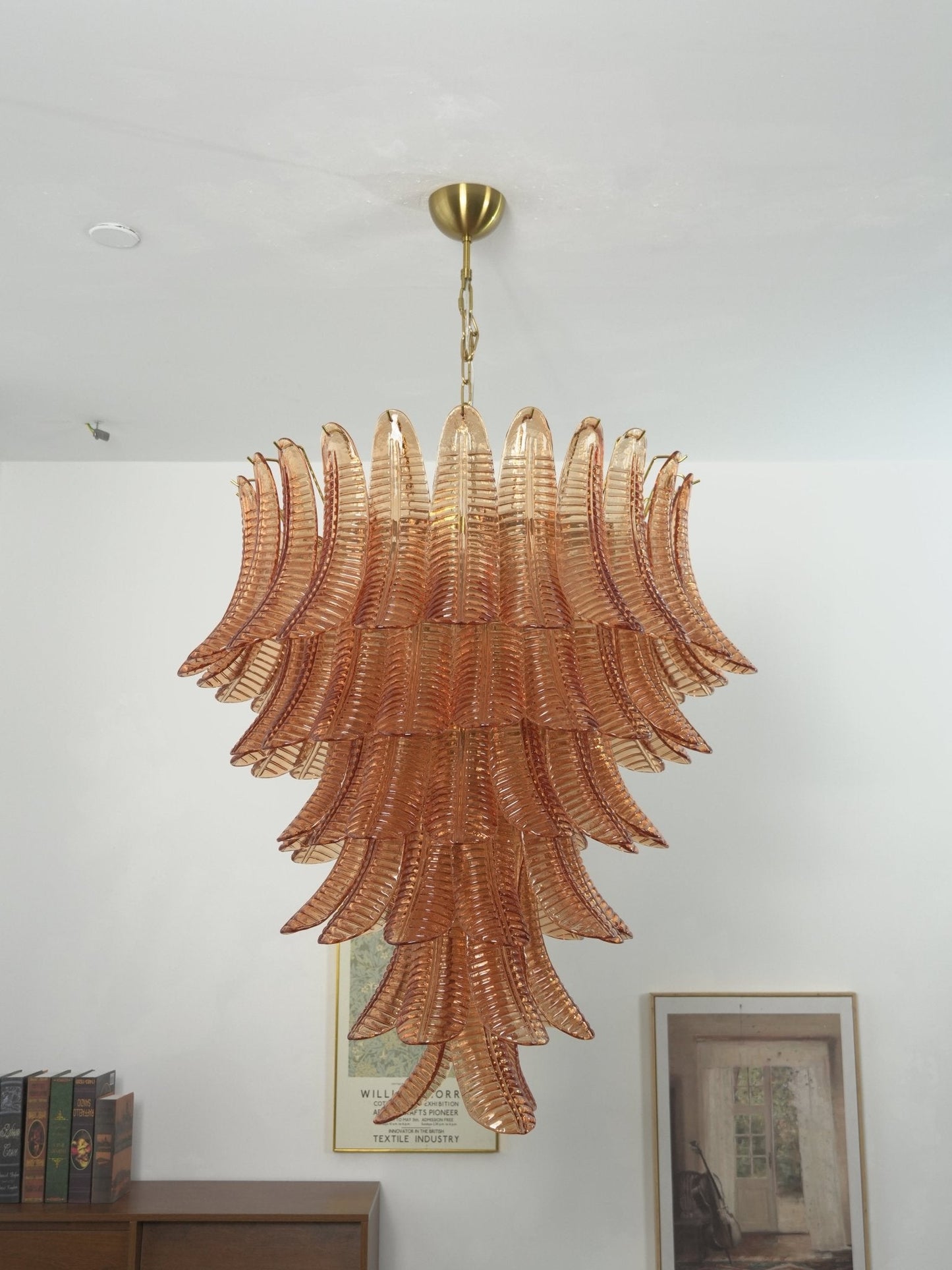 Amber Leaf Cascade Chandelier