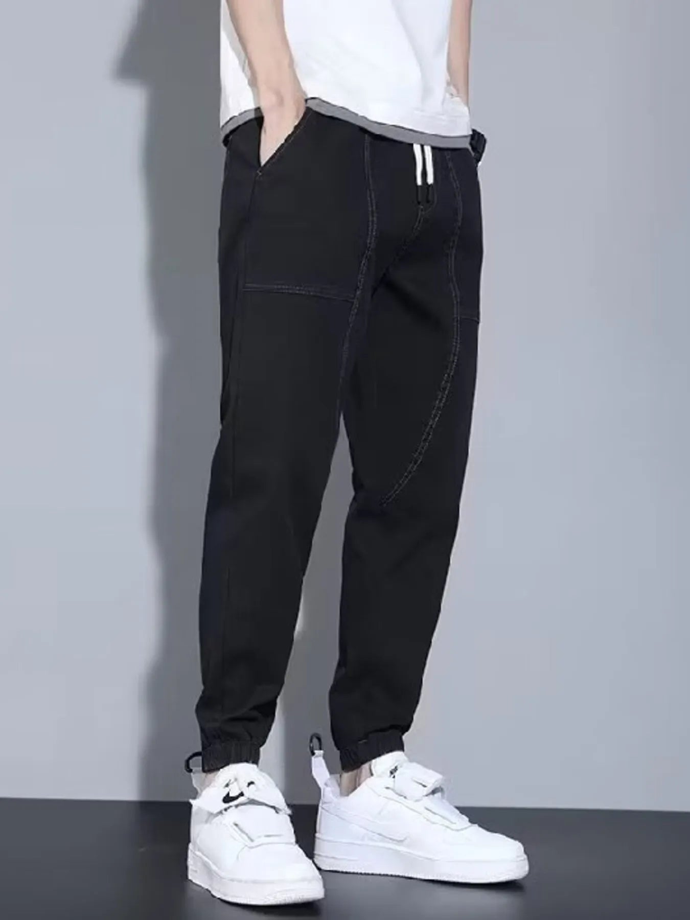 Men's Full Size Casual Loose Fit Denim Joggers Plus Size