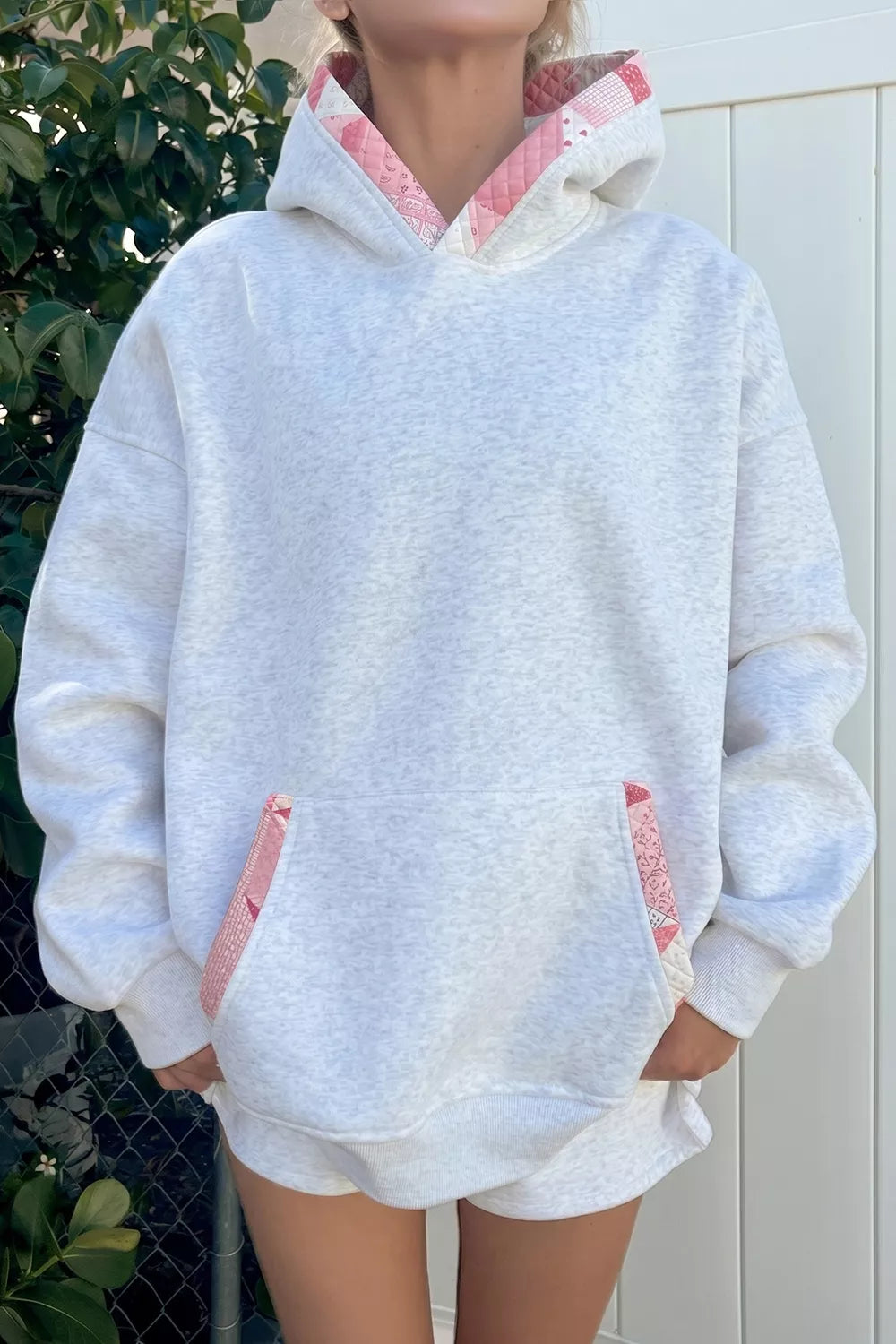 Contrast Patchwork Oversized Hoodie