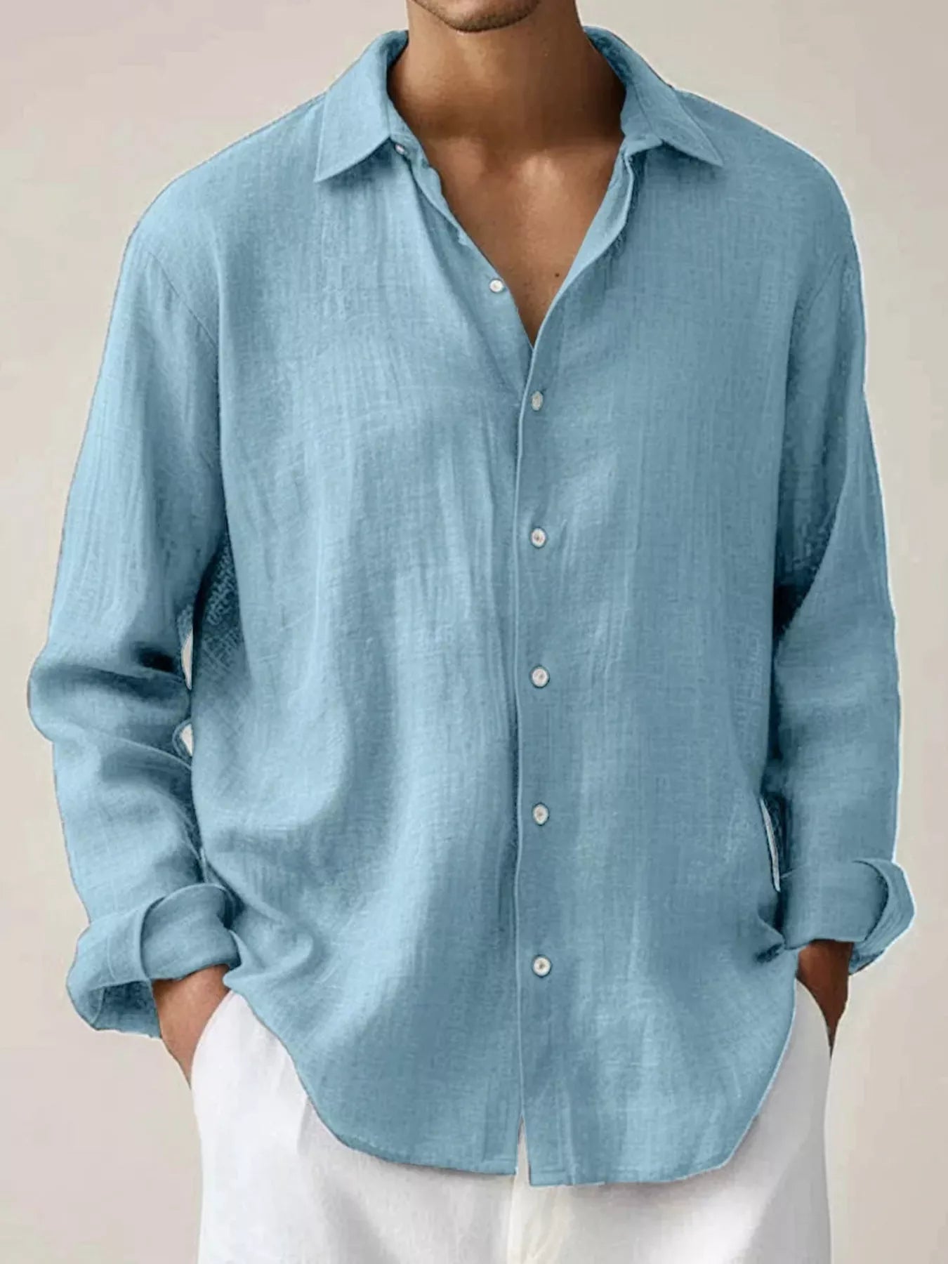 Men's Full Size Button Up Long Sleeve Shirt Plus Size