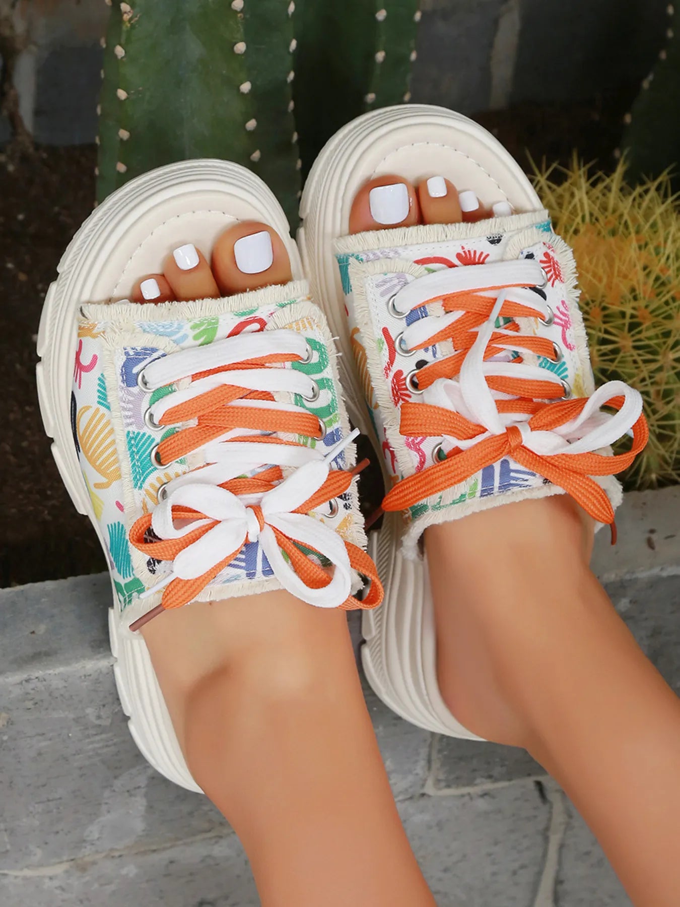 Platform Lace-Up Sandals