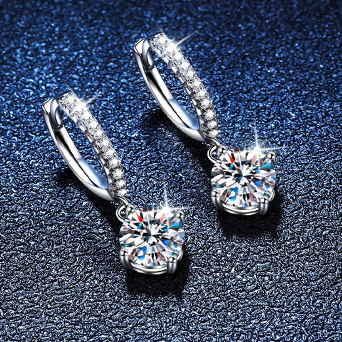1 Carat Moissanite 925 Sterling Silver Drop Earrings