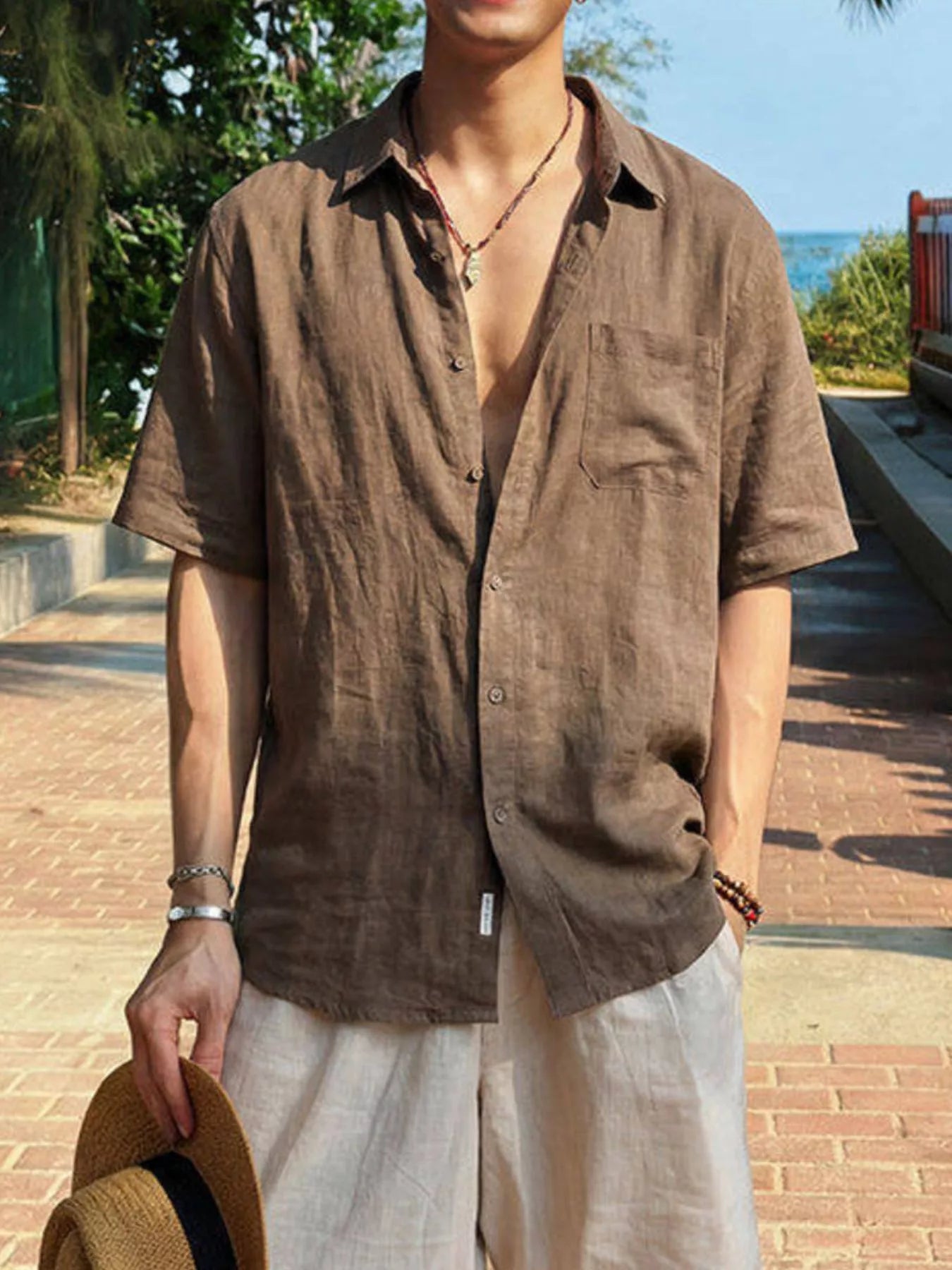 Men's Plus Size Casual Short-Sleeve Shirt