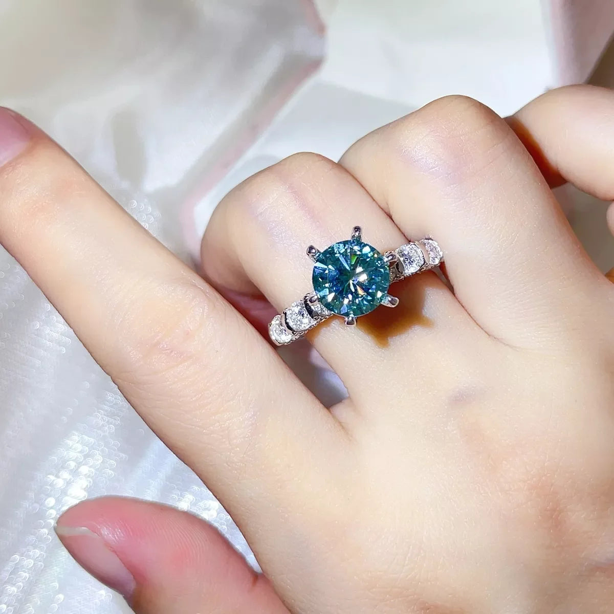3 Carat 925 Sterling Silver Moissanite Ring