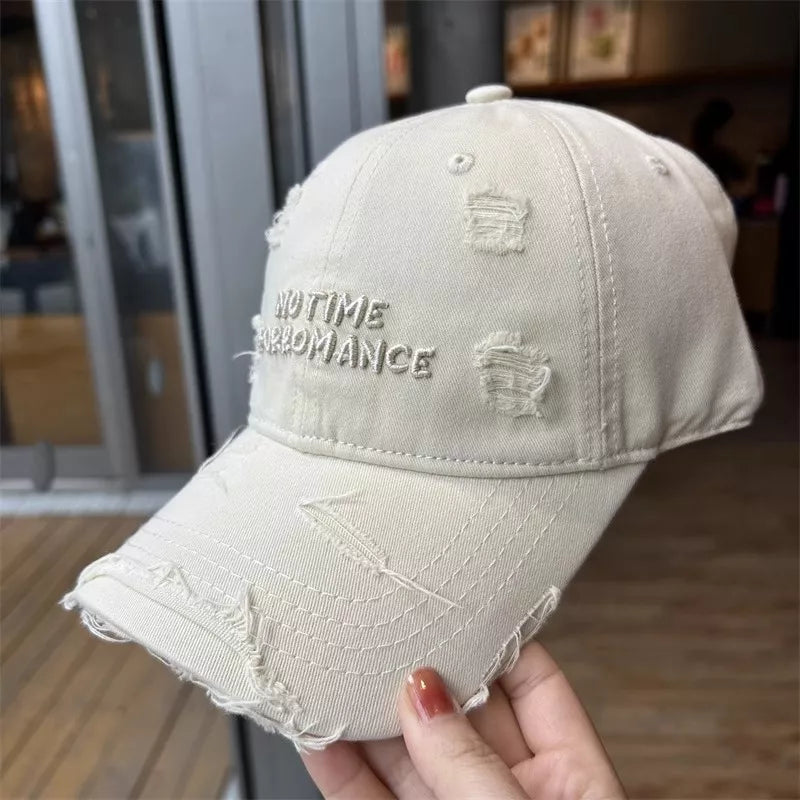 Distressed Embroidered Baseball Cap