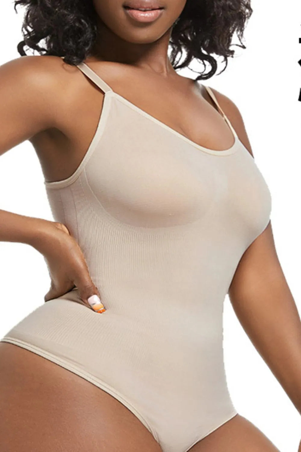 Full Size Scoop Neck Spaghetti Strap Shaping Bodysuit Plus Size