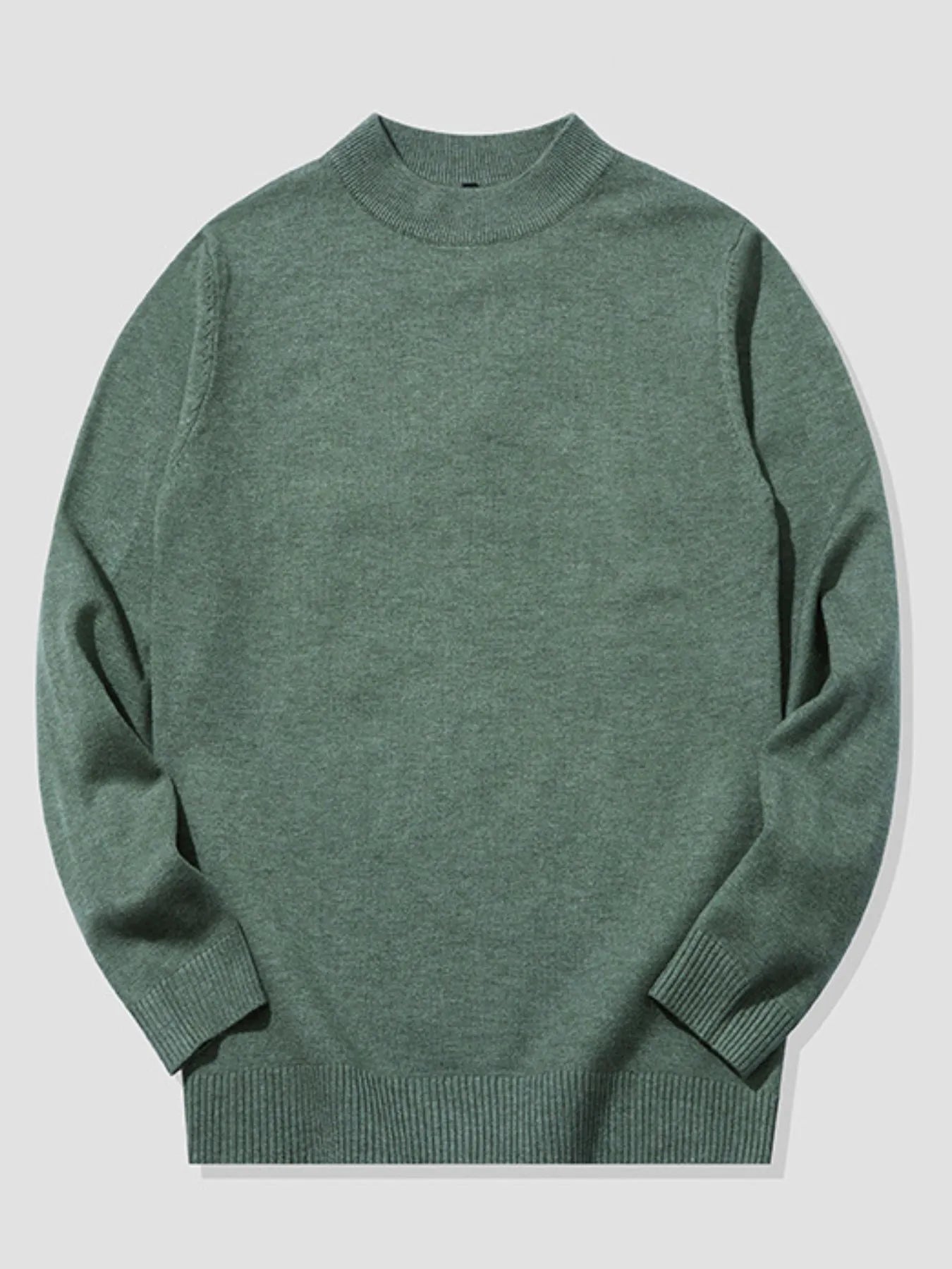 Men's Plus Size Ribbed Hem Long Sleeve Sweater