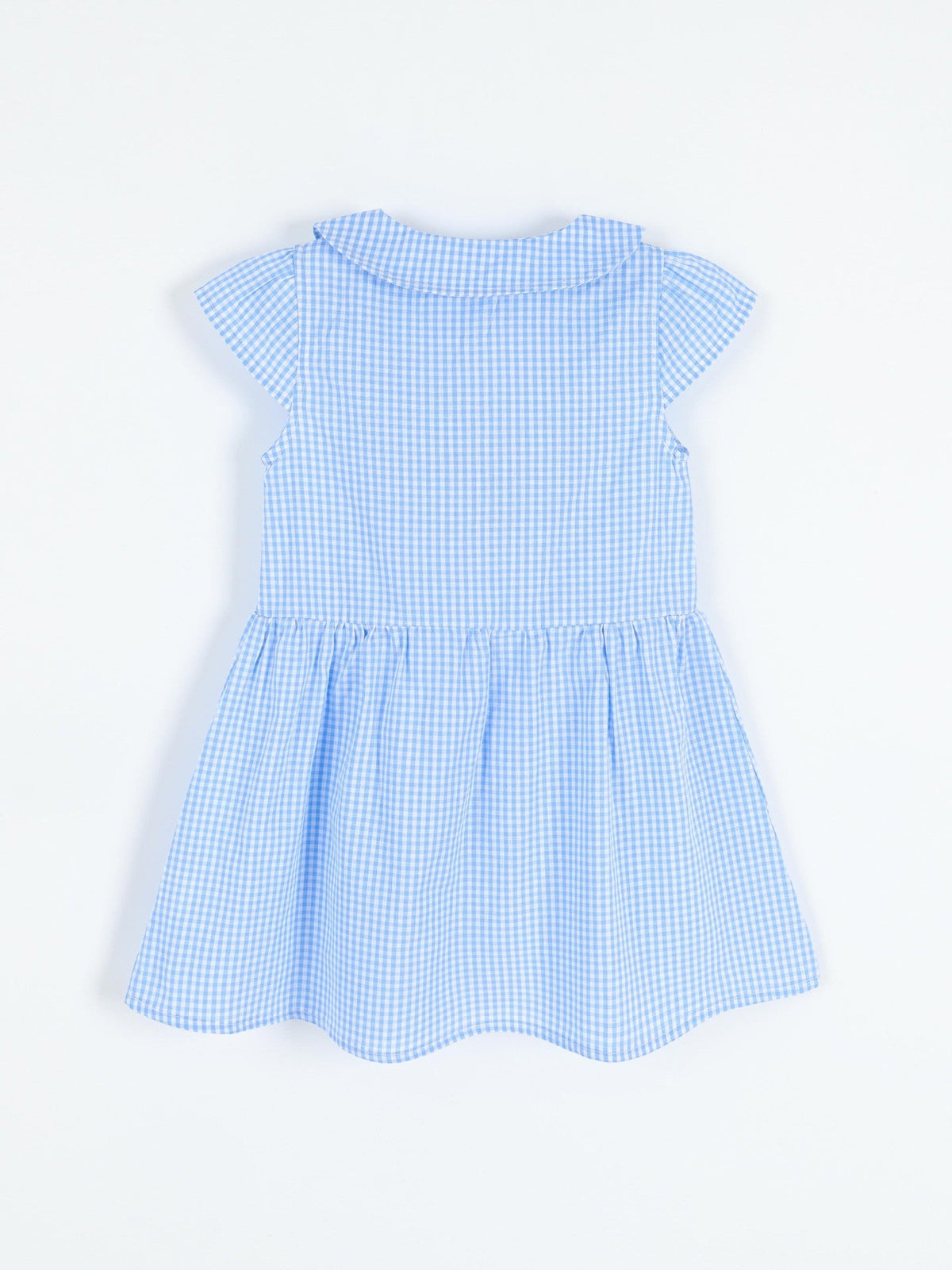 Children's Gingham Peter Pan Collar Button-Front Dress