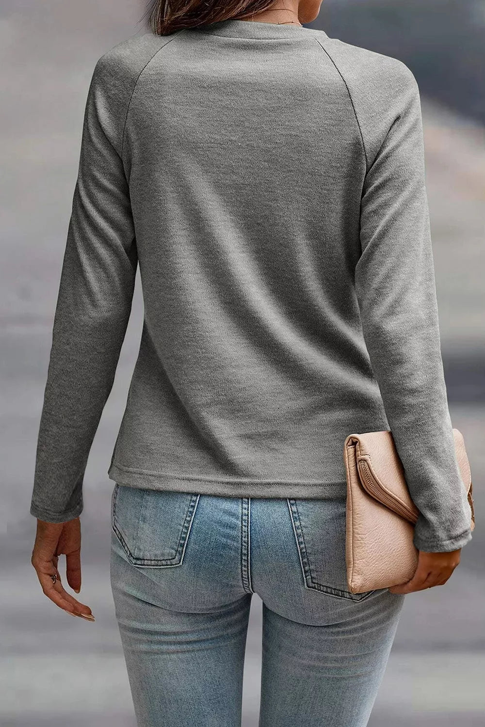 Seam Detail Raglan Long Sleeve Top