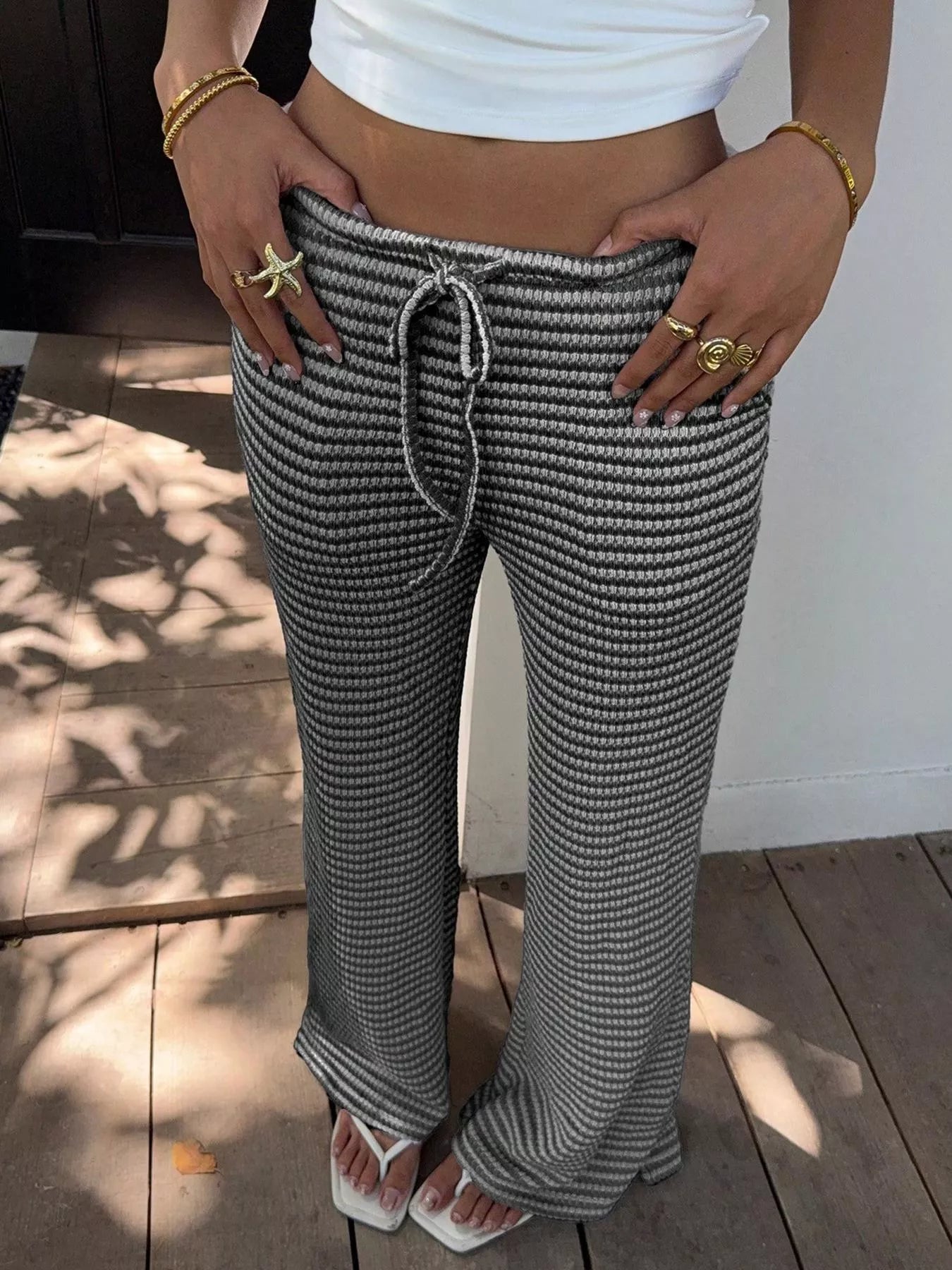 Drawstring Wide Leg Pants