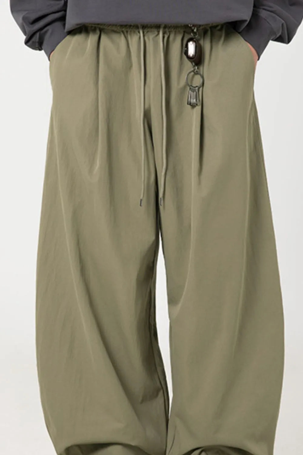 Men's Side Ruched Wide Leg Pants