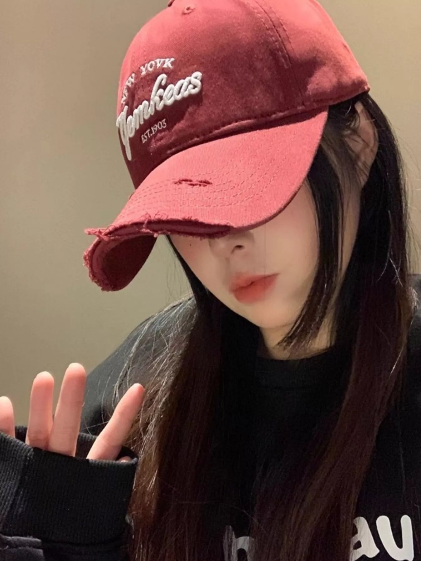 Distressed Embroidered Baseball Cap