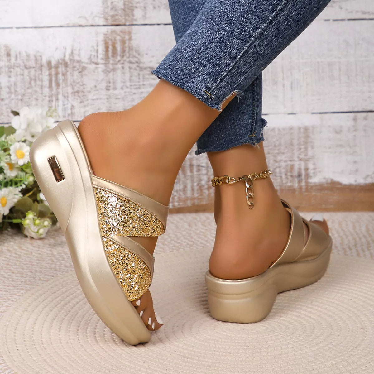 Open Toe Platform Wedge Sandals