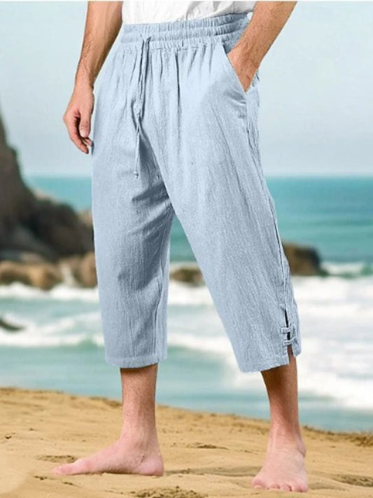 Men's Full Size Loose Fit Cropped Pants Plus Size