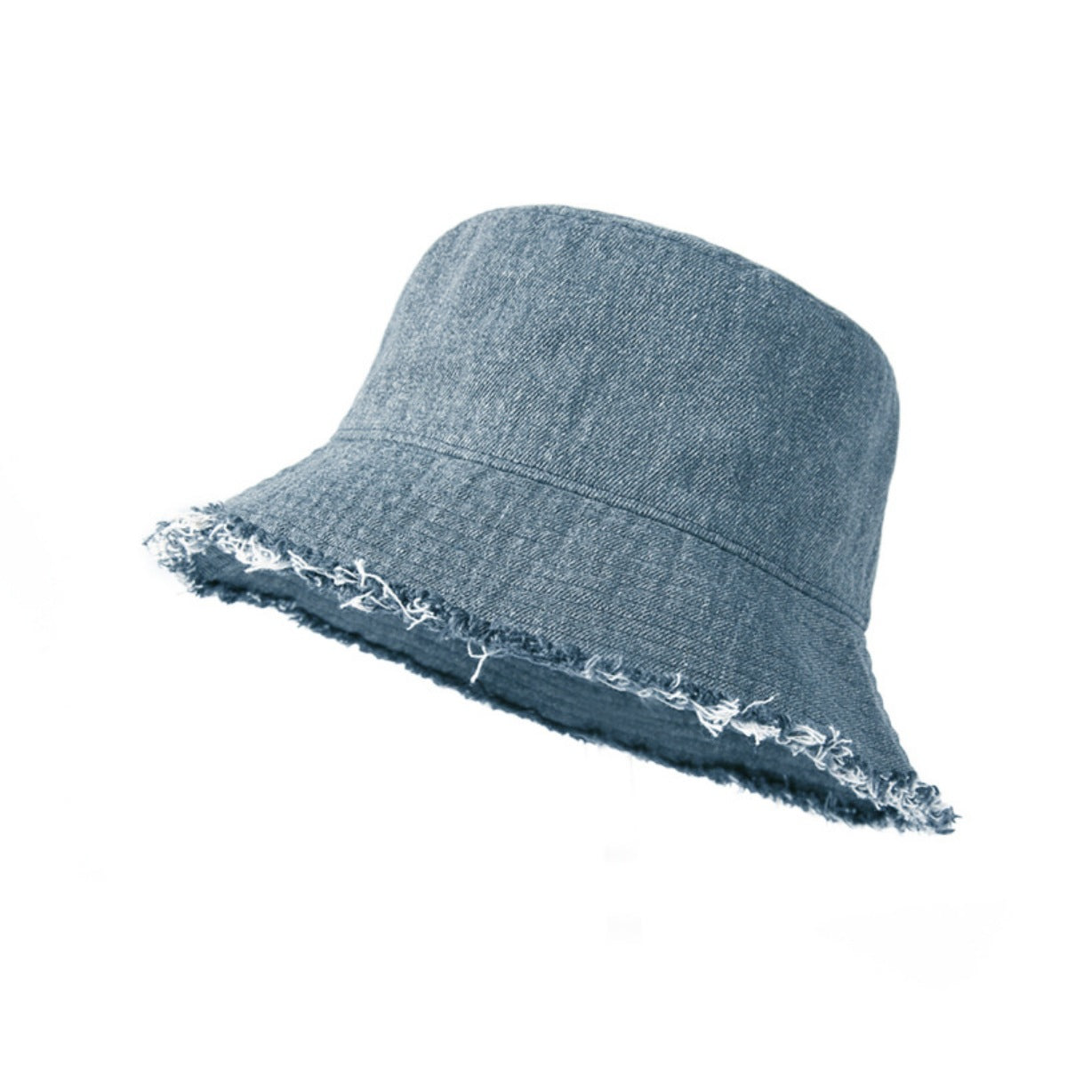 Frayed Hem Denim Bucket Hat