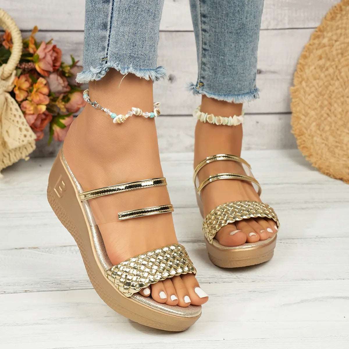 Open Toe Wedge Sandals