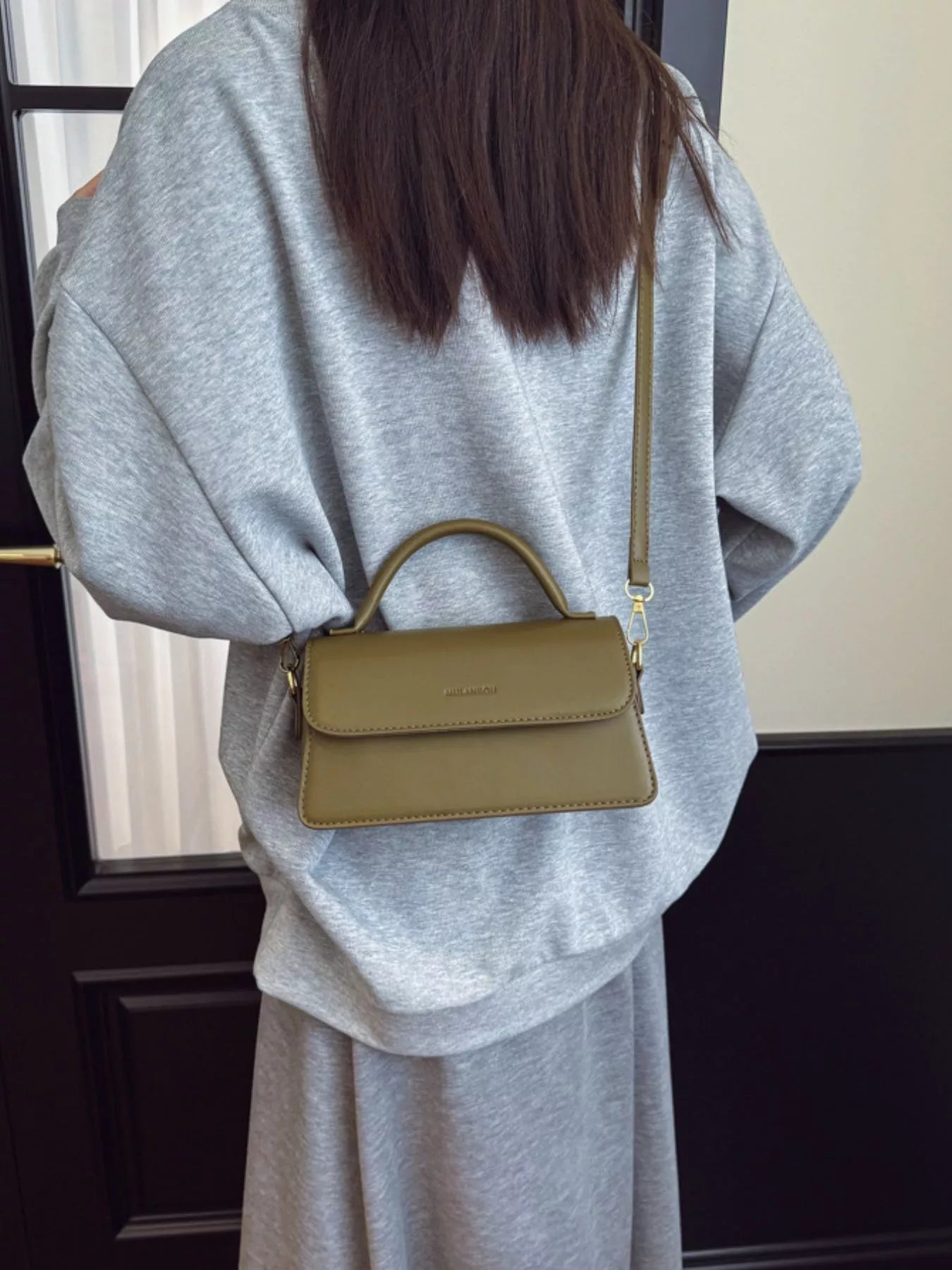 PU Leather Flap Crossbody Bag