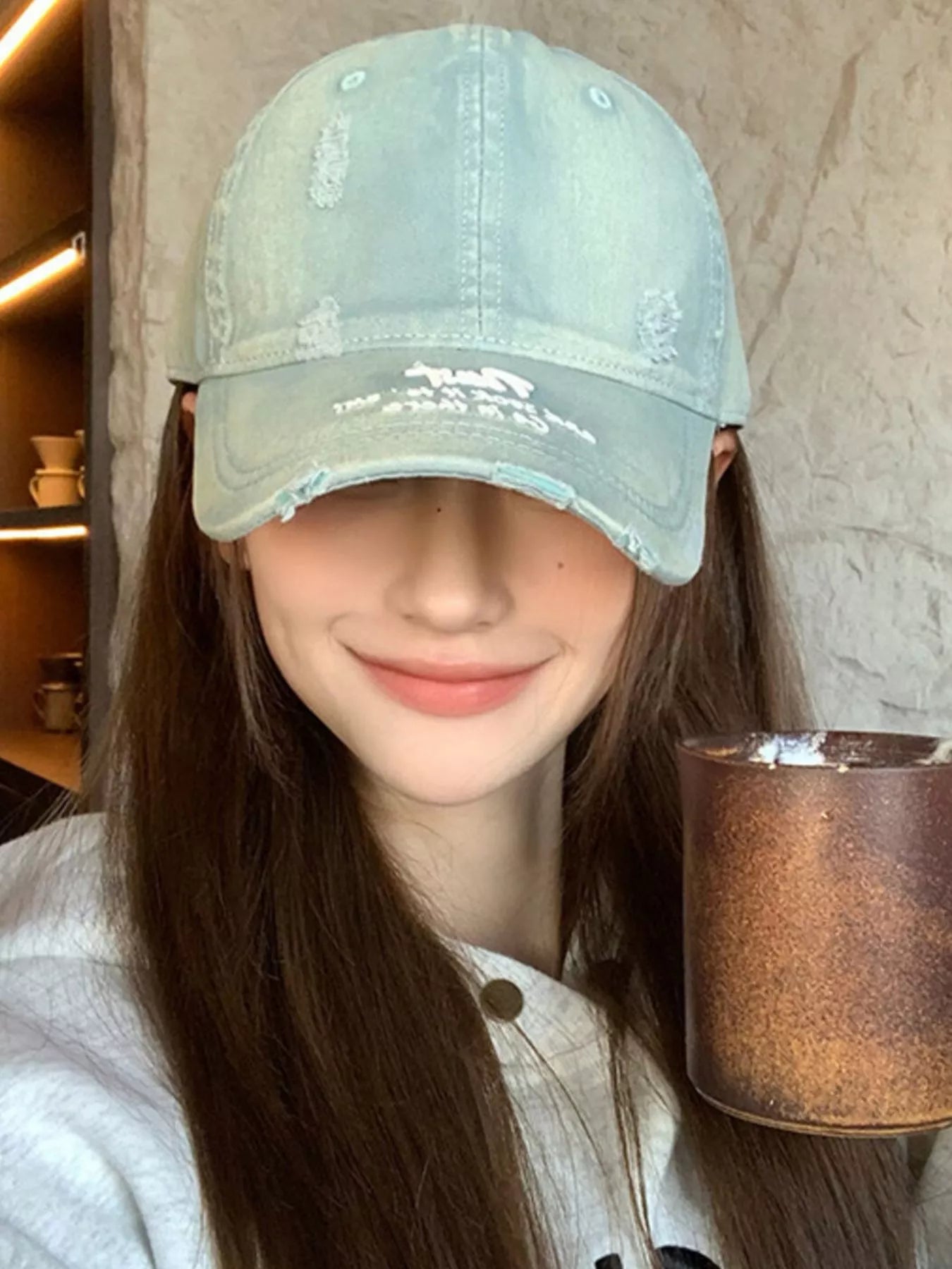 Distressed Embroidered Baseball Cap