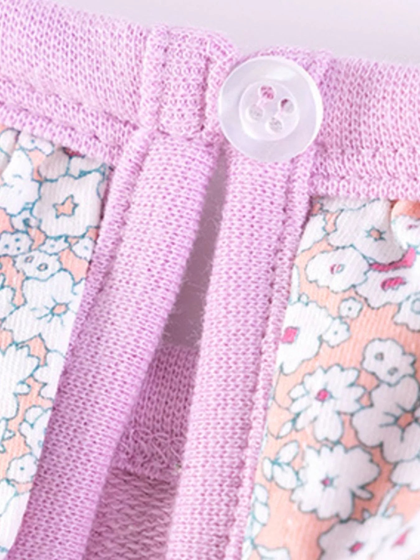 Children's Floral Print Bunny Sweatshirt and Pants Set