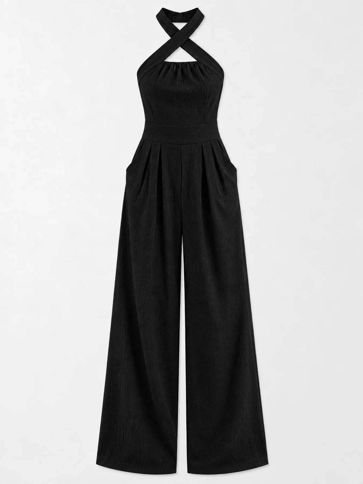 Full Size Halter Neck Wide-Leg Jumpsuit Plus Size
