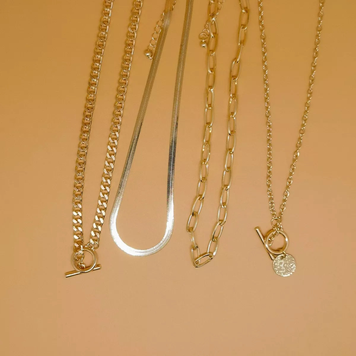 4-Piece Layered Coin Pendant Necklace