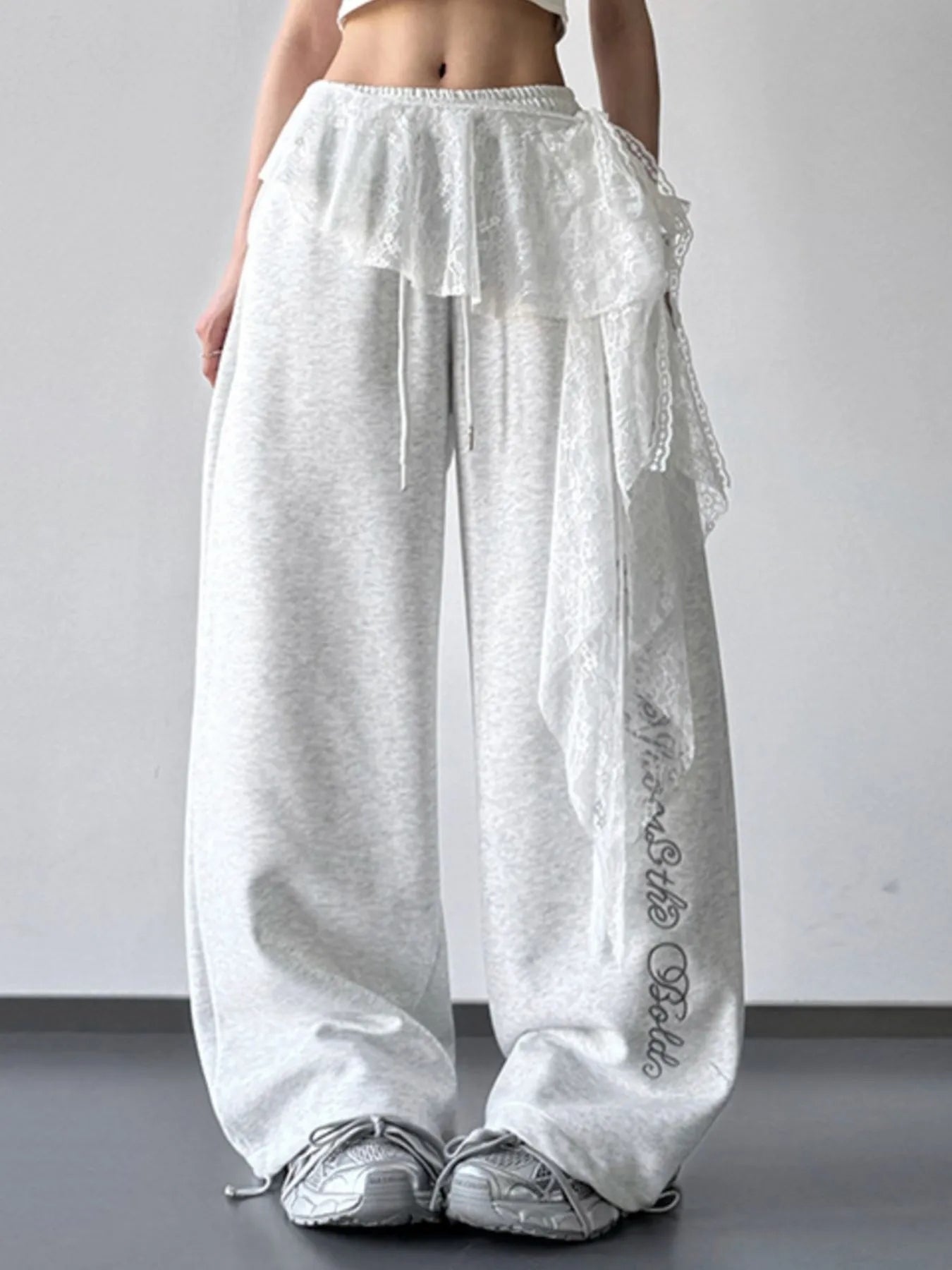 Loose Fit Drawstring Wide Leg Pants