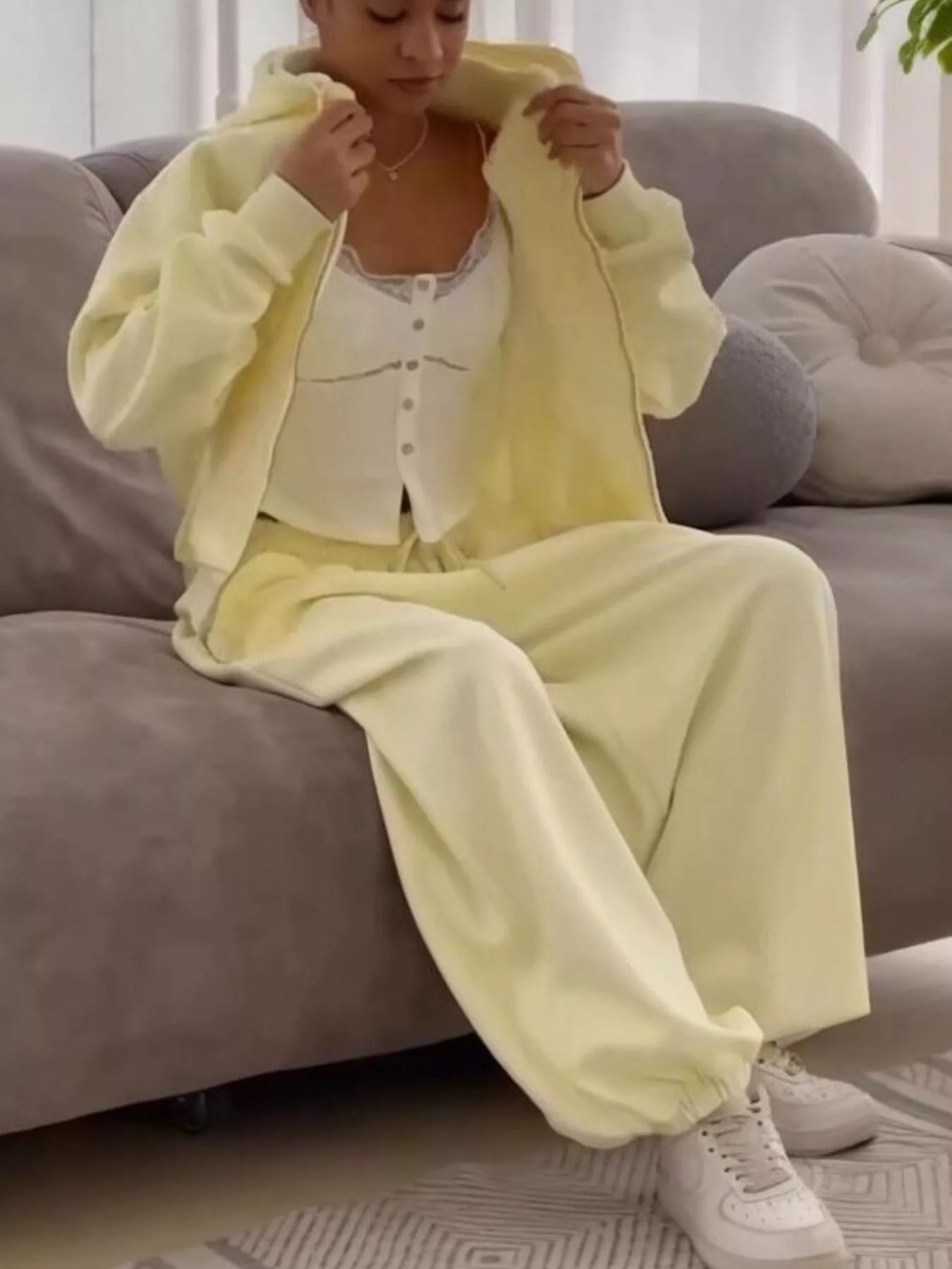 Oversized Zip-Up Hoodie and Joggers Set