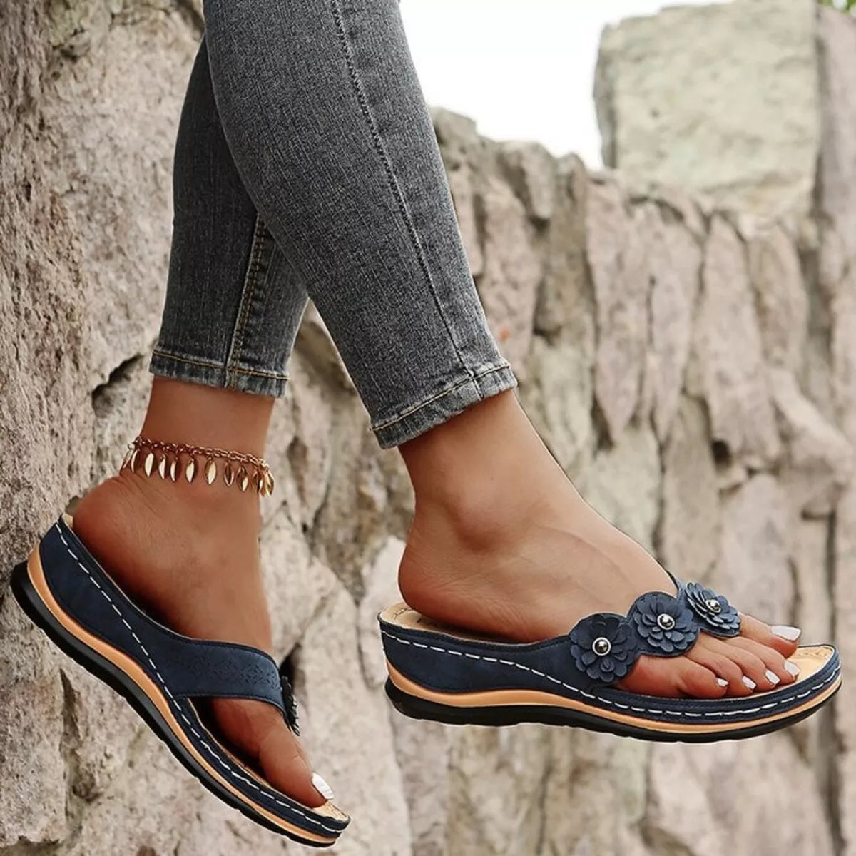 Toe Post Wedge Sandals