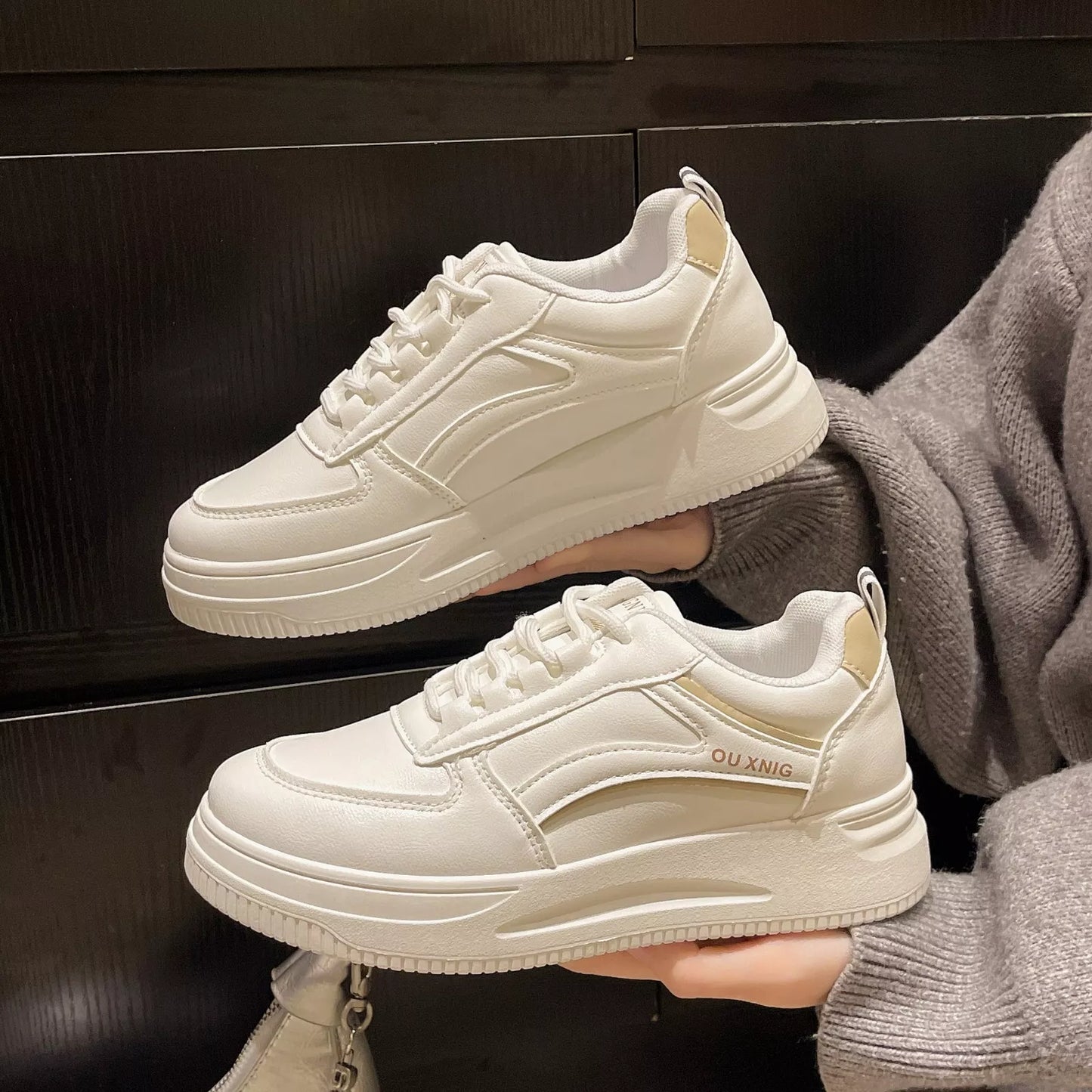Classic Lace-Up Platform Sneakers