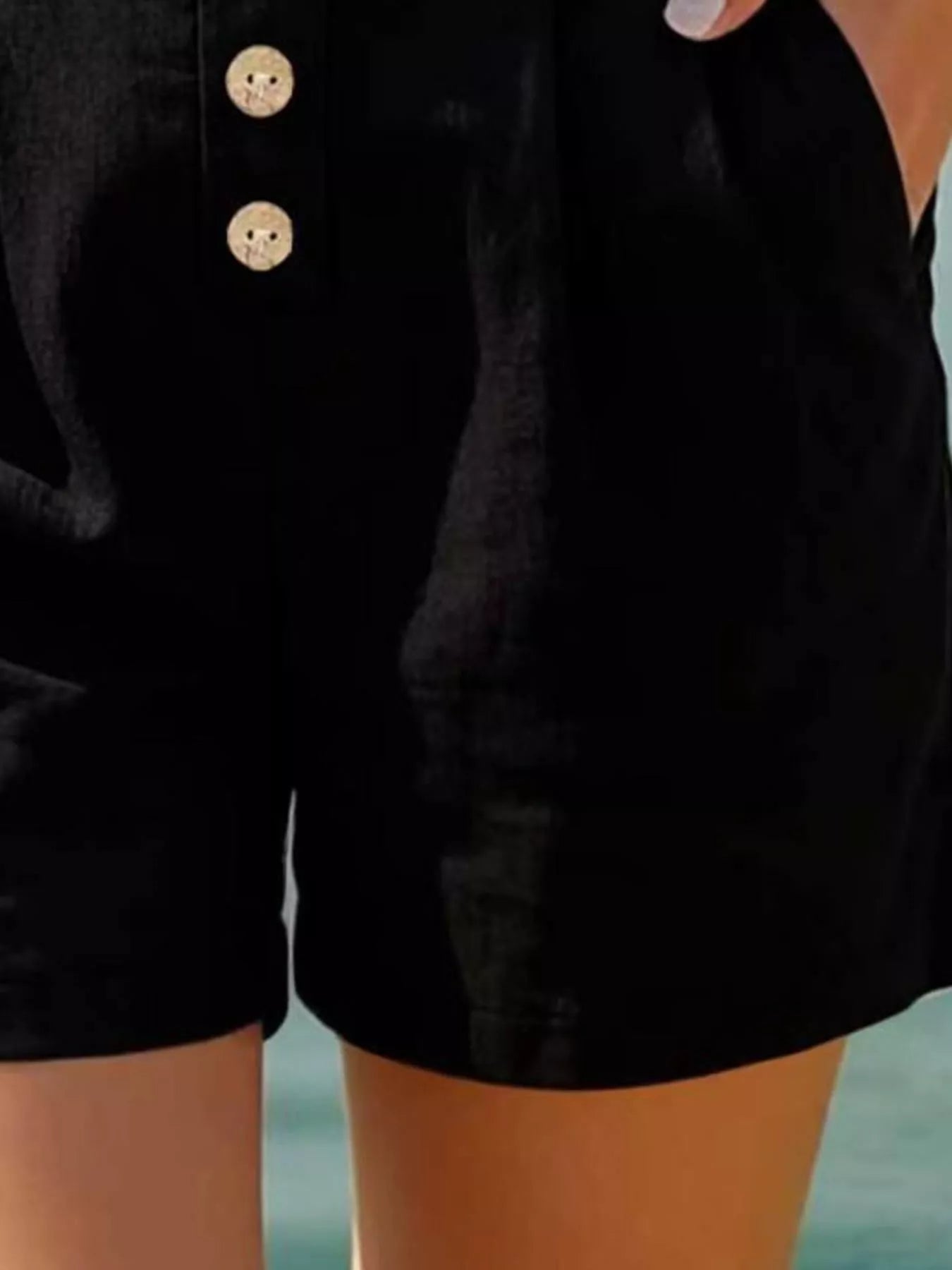 Button Fly High Waist Shorts