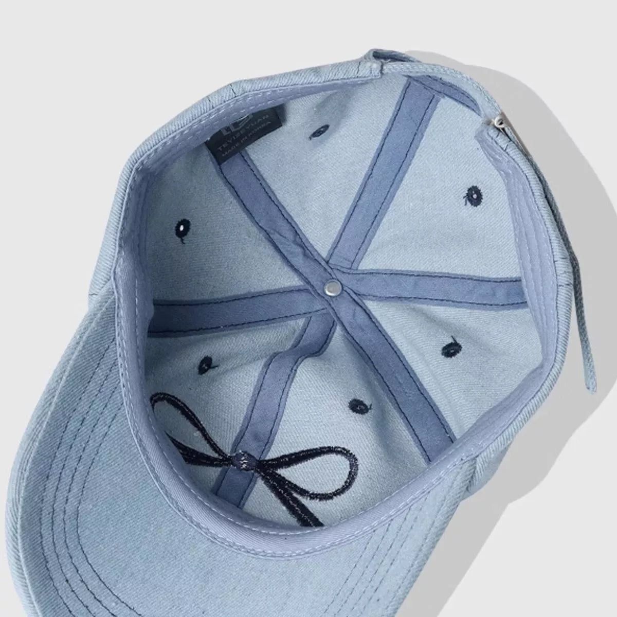Embroidered Bow Baseball Cap