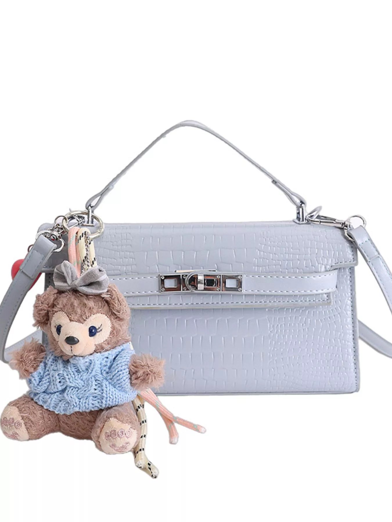 Croc-Embossed Leather Crossbody Bag