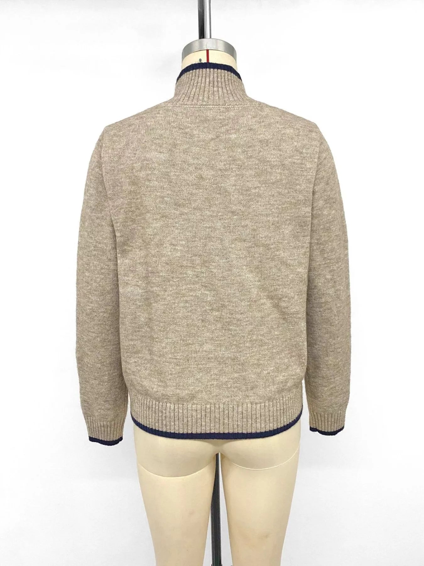 Cozy Mock Neck Sweater with Contrast Trim