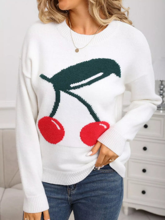 Cherry Round Neck Sweater